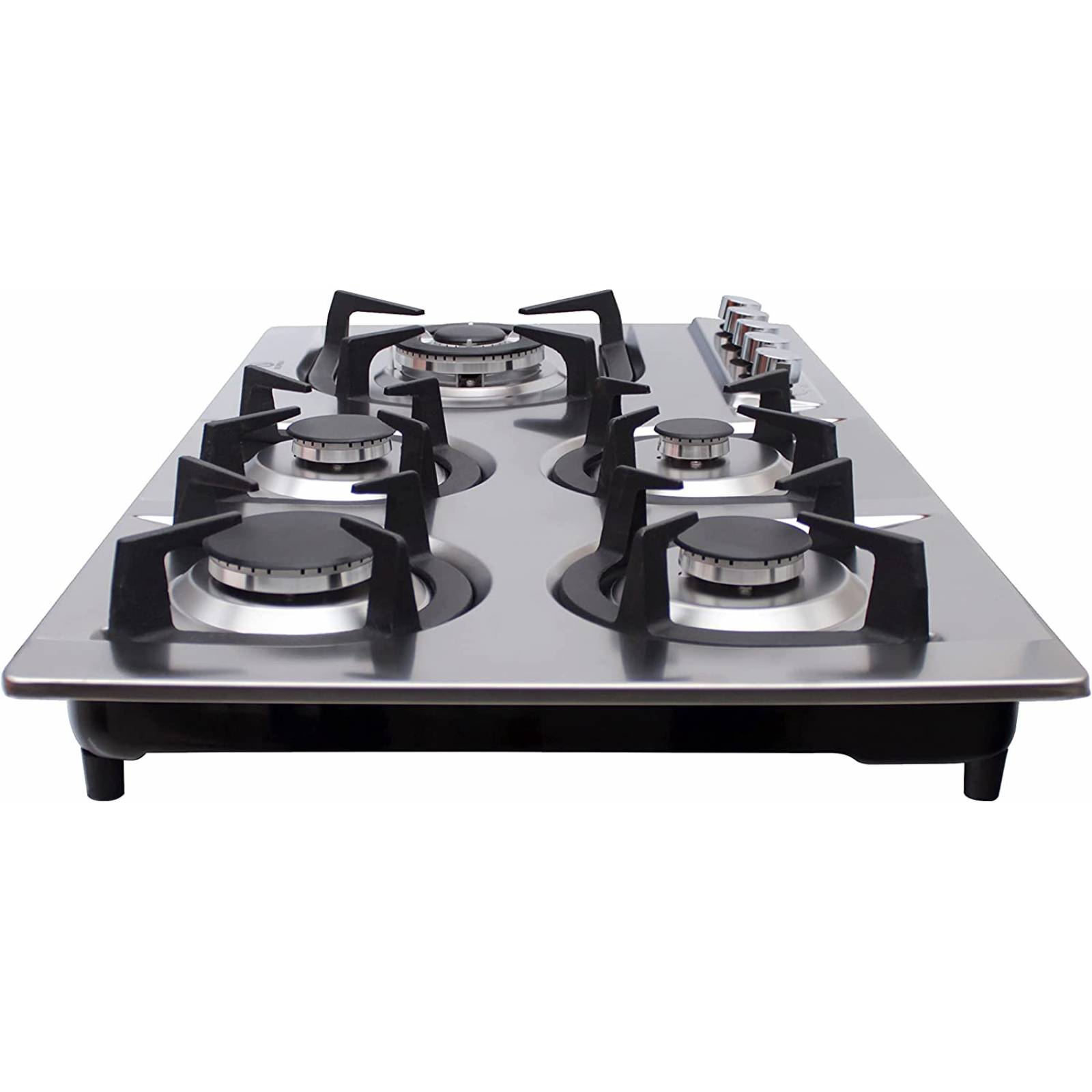 Supra 5Q-EA Parrilla de Empotrar 5 Quemadores Fabricada en Acero Inoxidable, color Acero