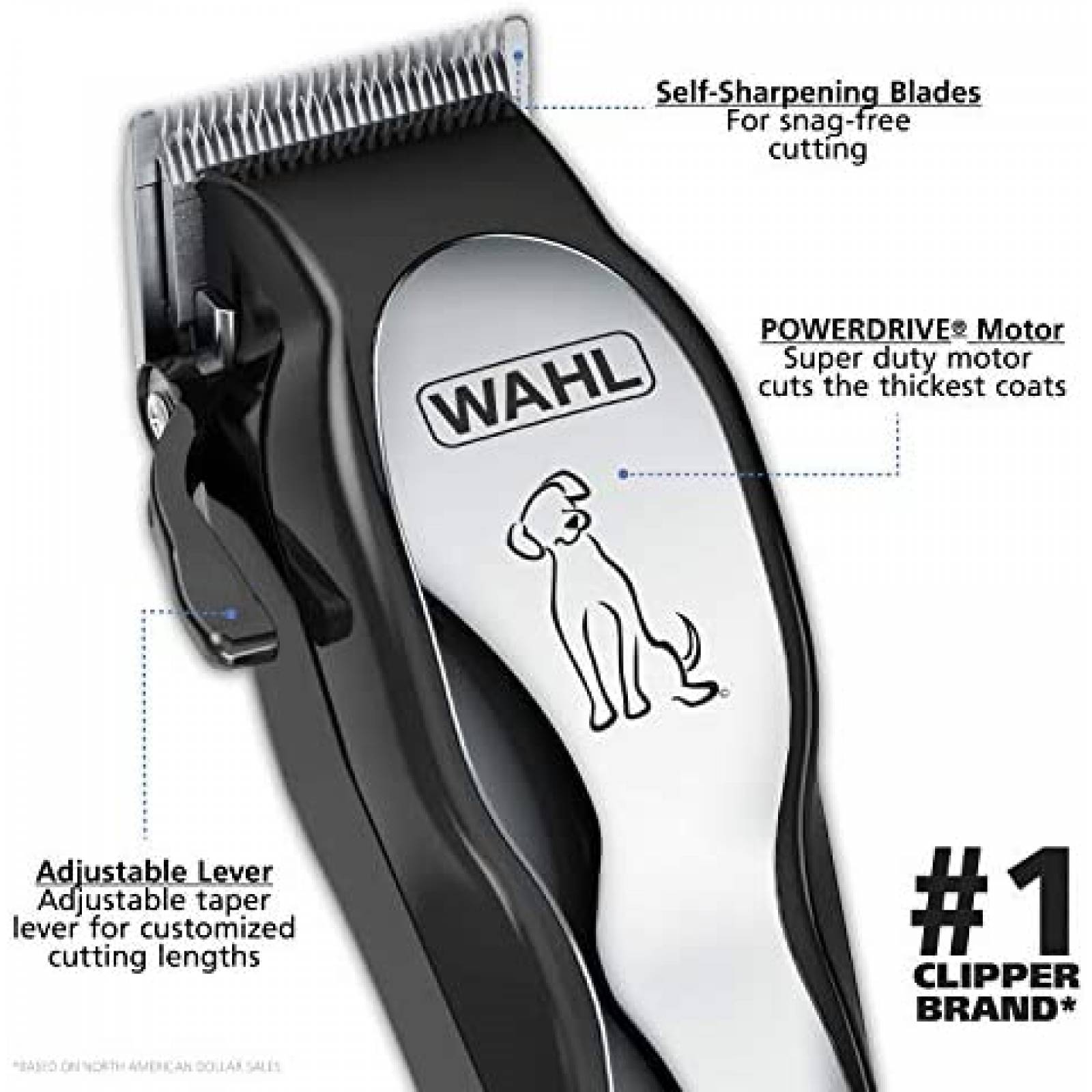 Wahl Pet-Pro Dog Grooming Clipper Kit, with superior fur feeding blades, professional type grooming at home