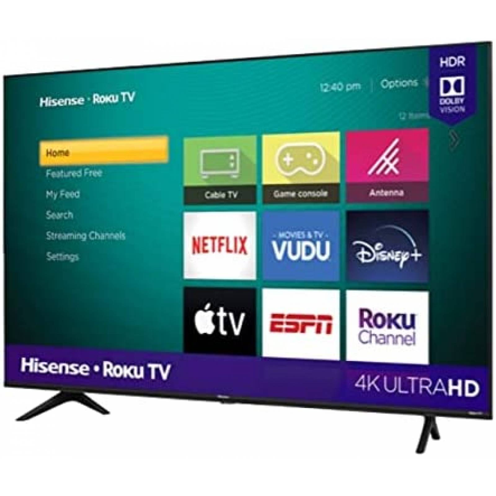 Hisense 58 pulgadas Pulgadas Roku Smart TV 4K LED Ultra UHDPuertos HDMI USB Ethernet y APPS Netflix YouTube Prime Video 58R6E