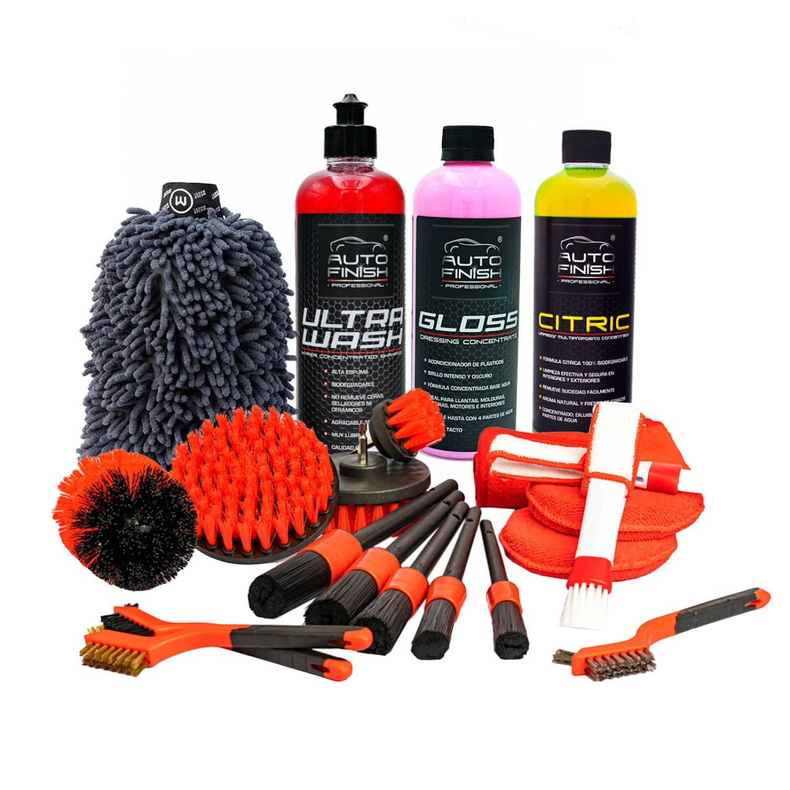 Kit Shampoo Detallado Automotriz Cuidado Profesional Basico PLUS