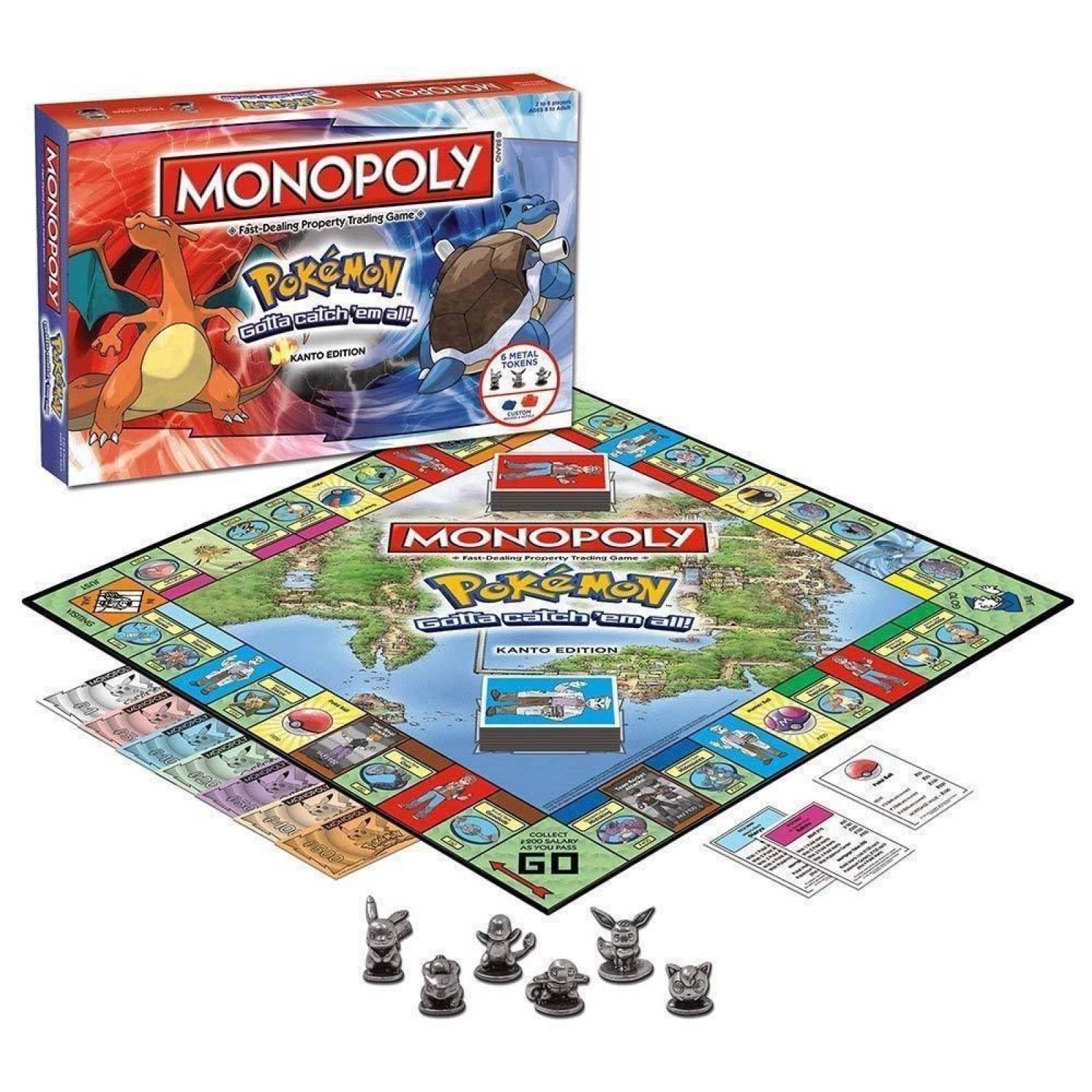 Juego De Mesa Monopoly Edición Especial Pokémon Kanto En Inglés