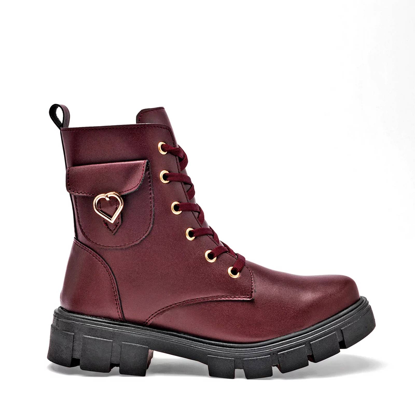 BOTA CON CIERRE CHUNKY Para Mujer Been class 17415, Color Vino CE V7