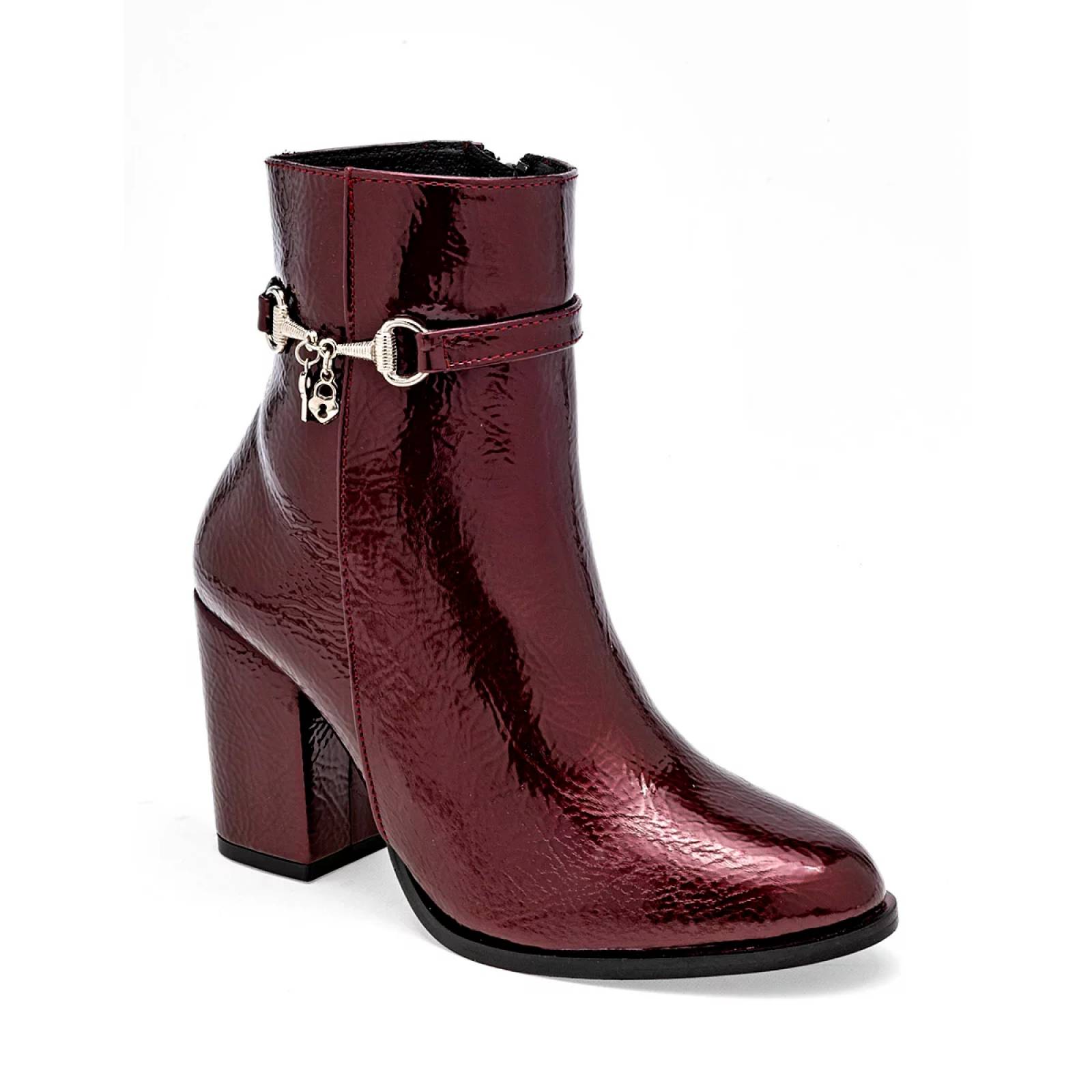 BOTIN CHAROL DE PUNTA Para Mujer Catalina 60231, Color Vino CE V7
