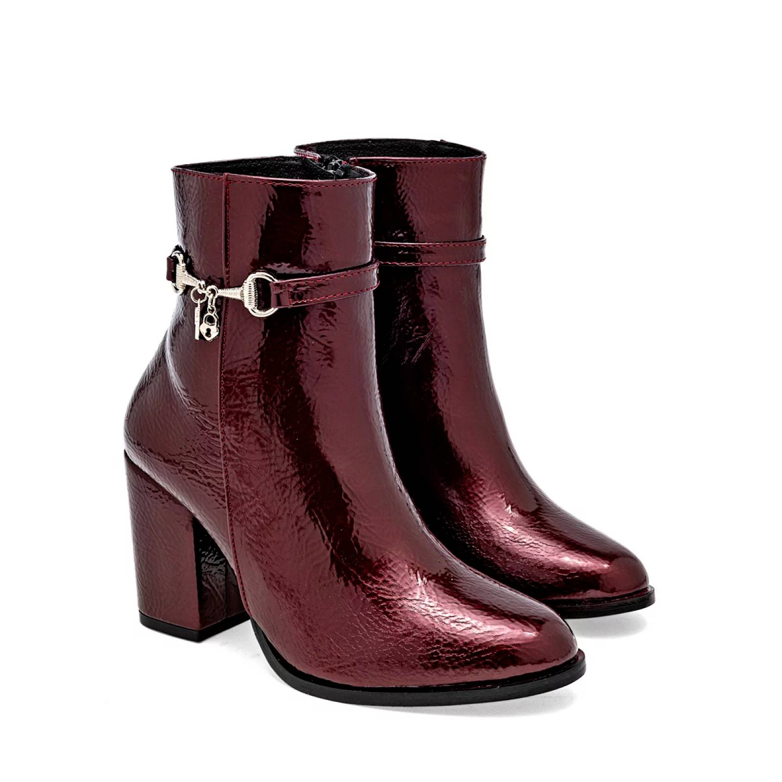 BOTIN CHAROL DE PUNTA Para Mujer Catalina 60231, Color Vino CE V7