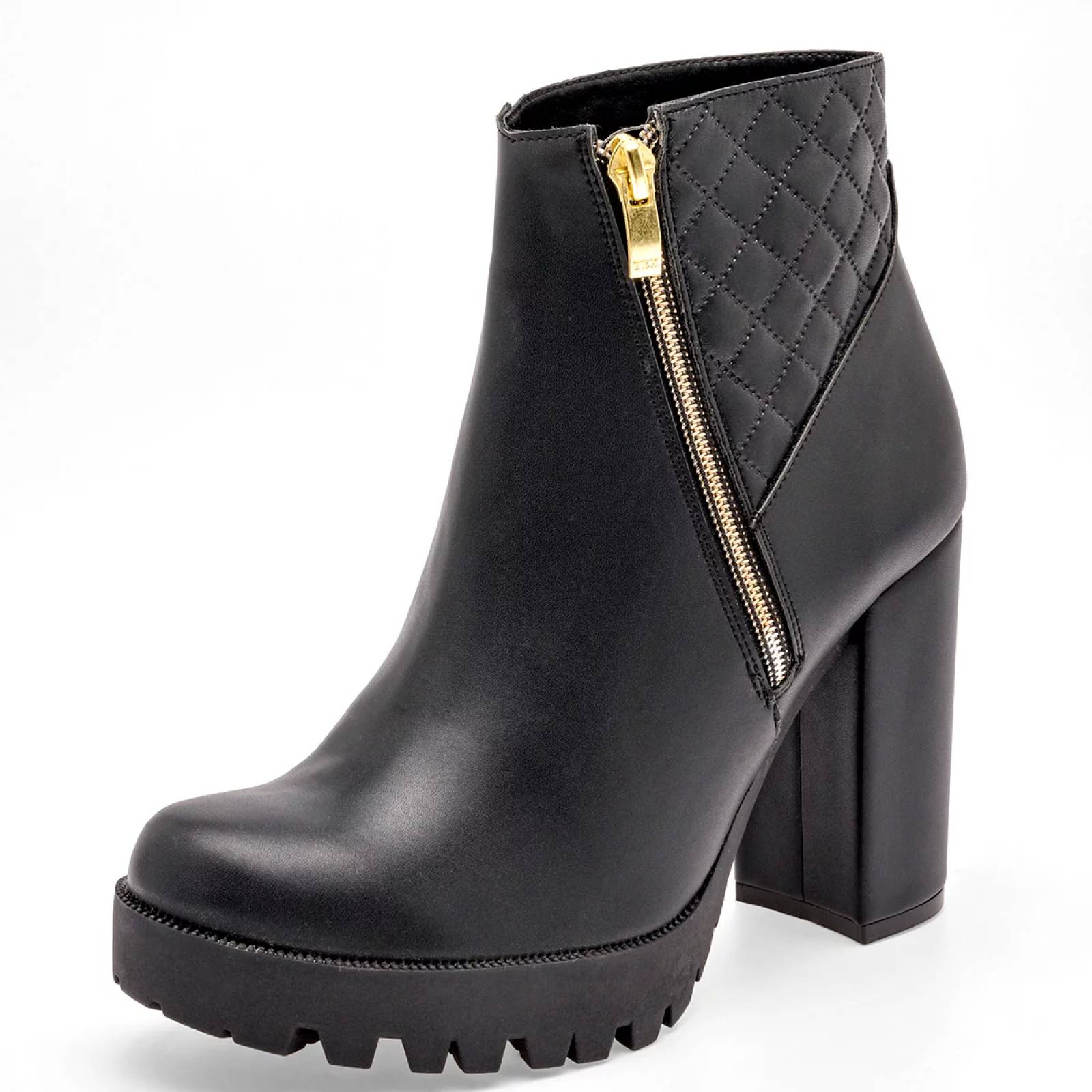 BOTA CON CIERRE Y PLATAFORMA Para Mujer Dva 6008509, Color Negro CE V7