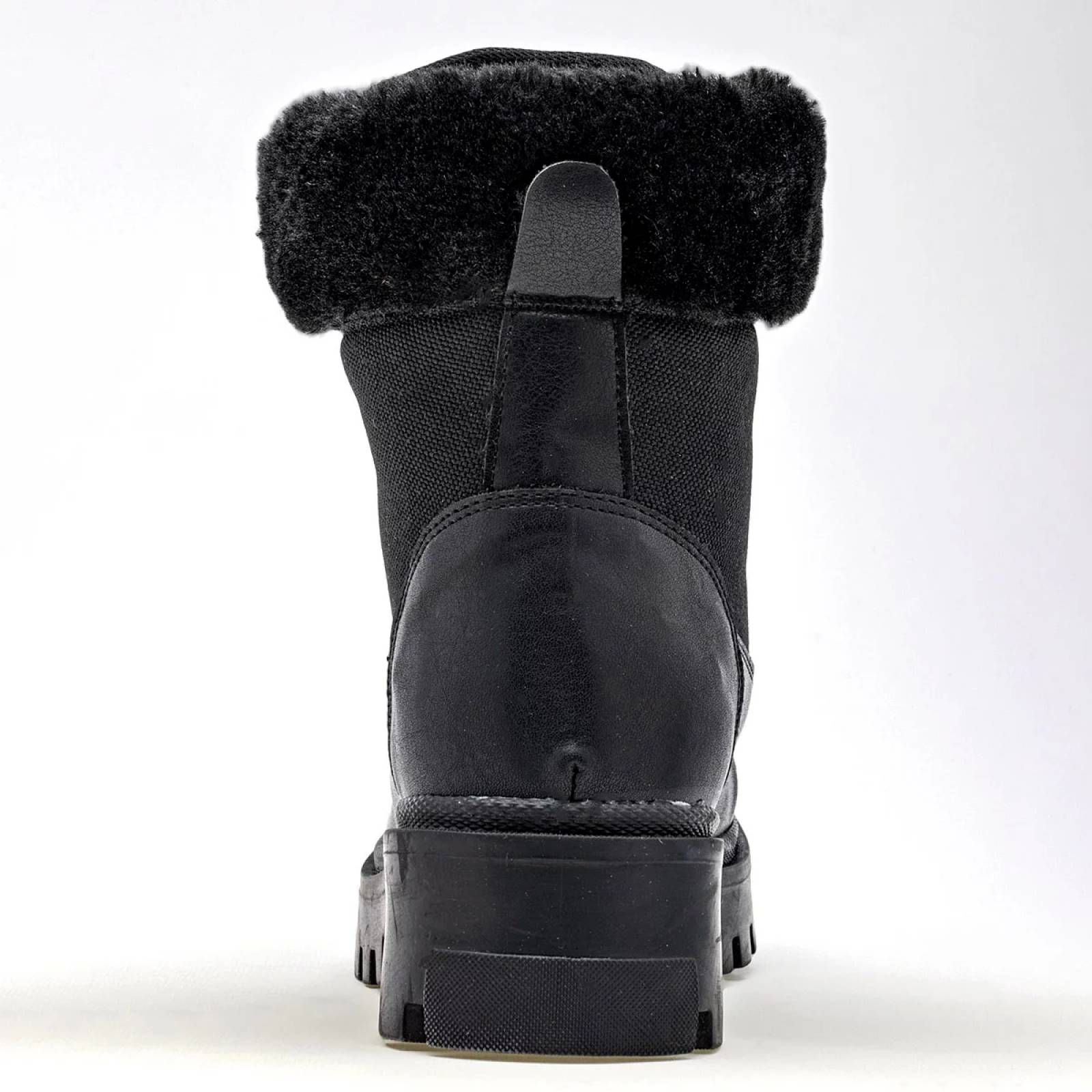 BOTA CHUNKY CON PELUCHE Y AGUJETA Para Mujer Lady one NA1200, Color Negro CE V7