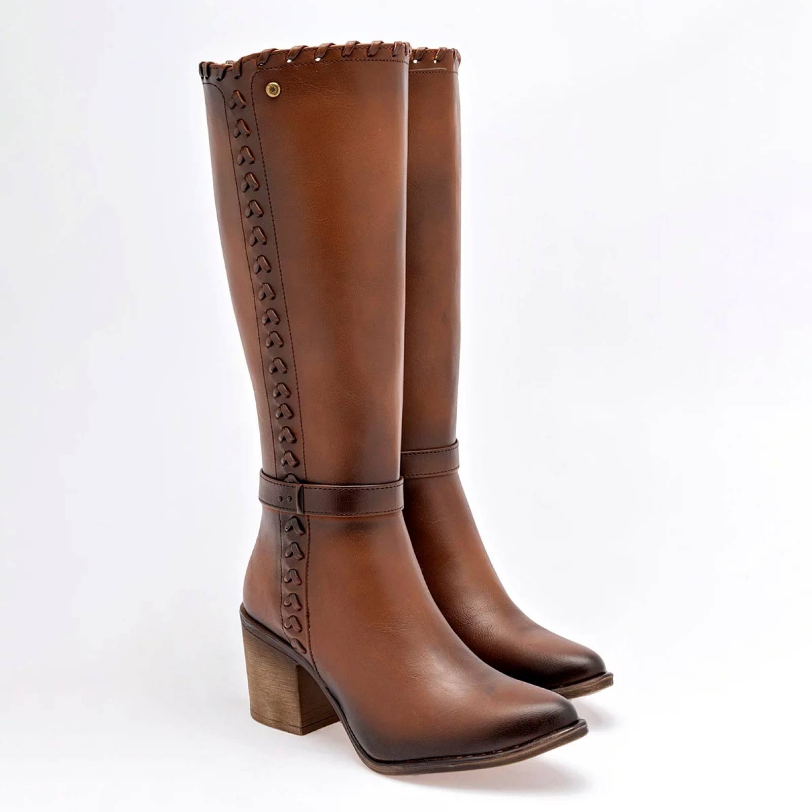 BOTA VAQUERA LARGA Para Mujer Moramora 1103082, Color Cafe CE V7.