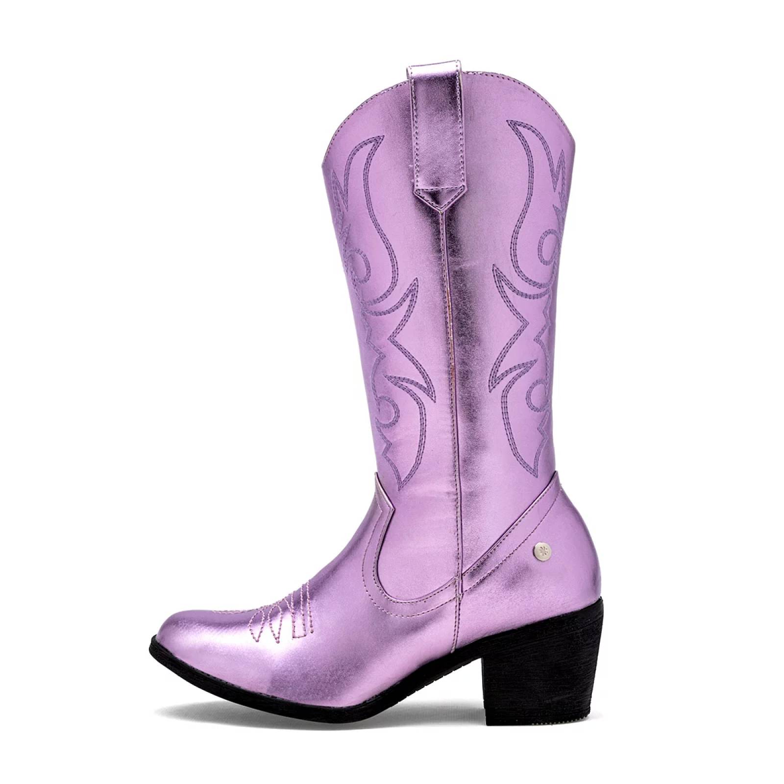 BOTA VAQUERA METALICA Para Mujer Moramora 110888, Color Rosa CE V7
