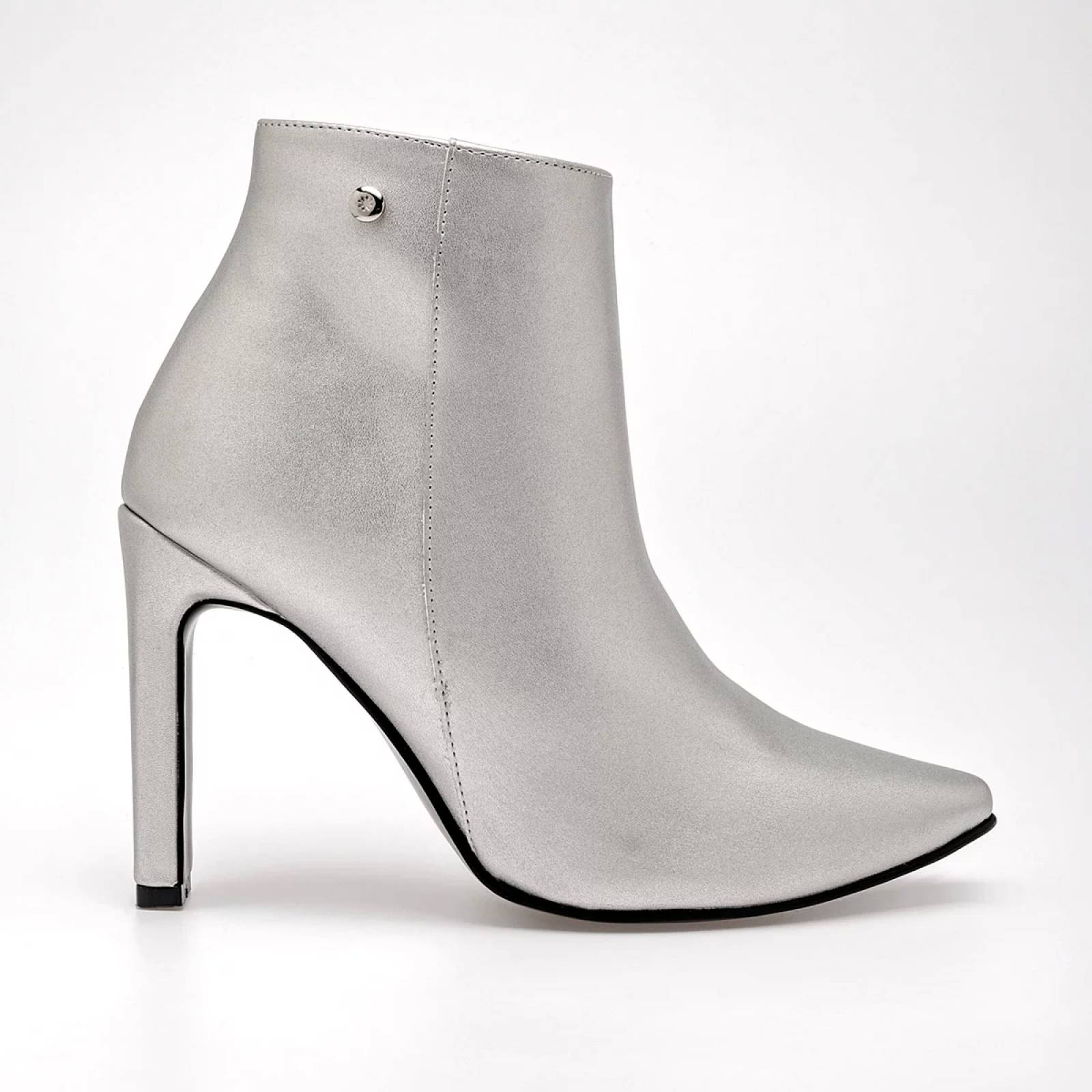 BOTIN DE PUNTA CON CIERRE Para Mujer Moramora 19521700, Color Gris CE V7