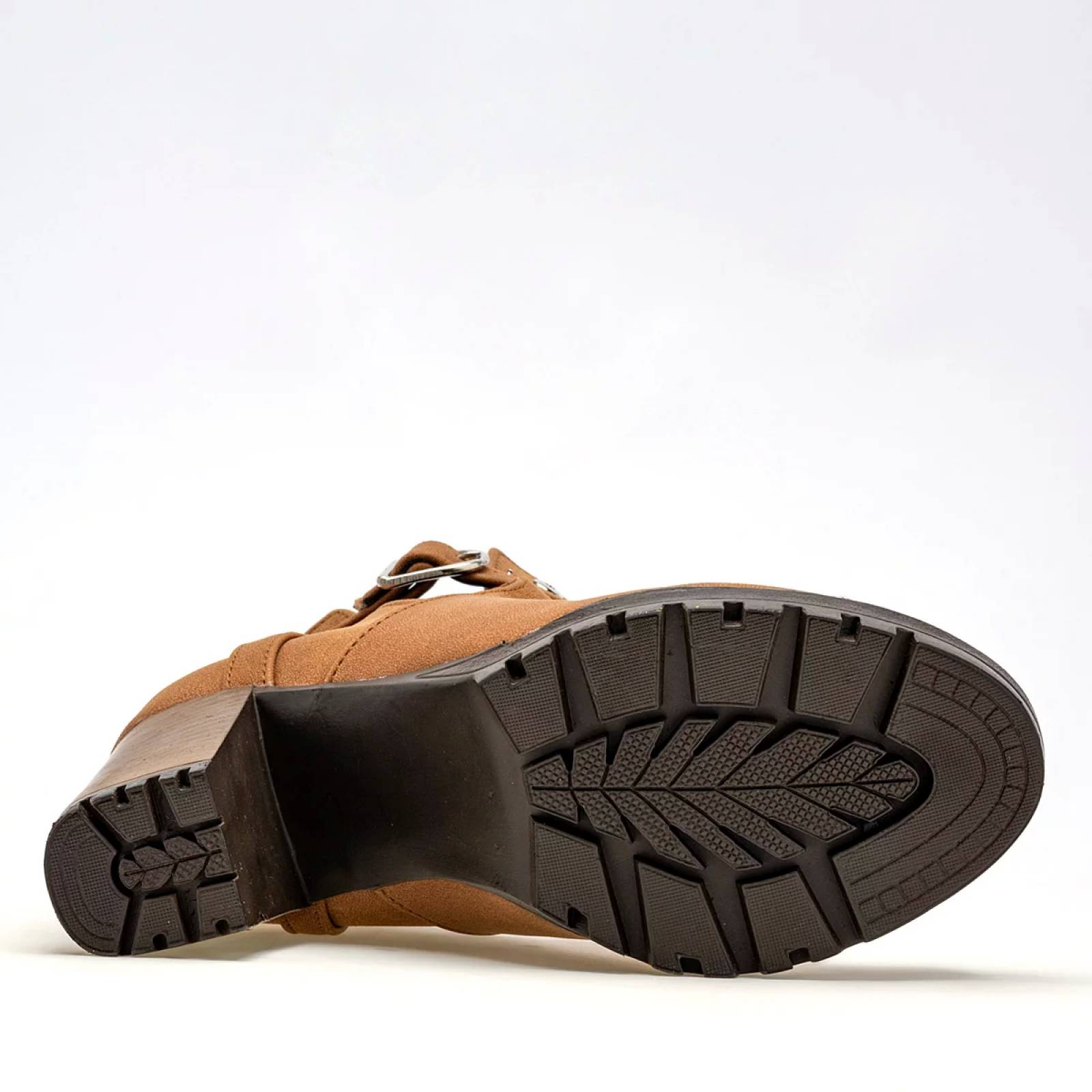 BOTA GAMUZA CON HEBILLA Para Mujer Moramora 2011042, Color CAMEL CE V7