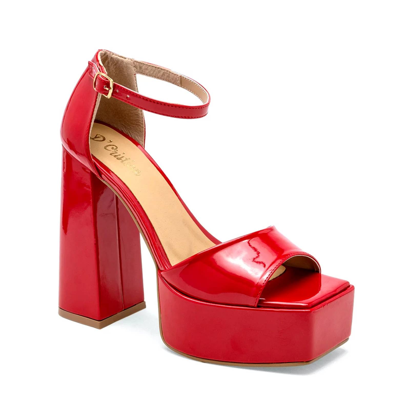 ZAPATILLA PUNTA CUADRADA Para Mujer Dcristian 1112, Color Rojo CE V7