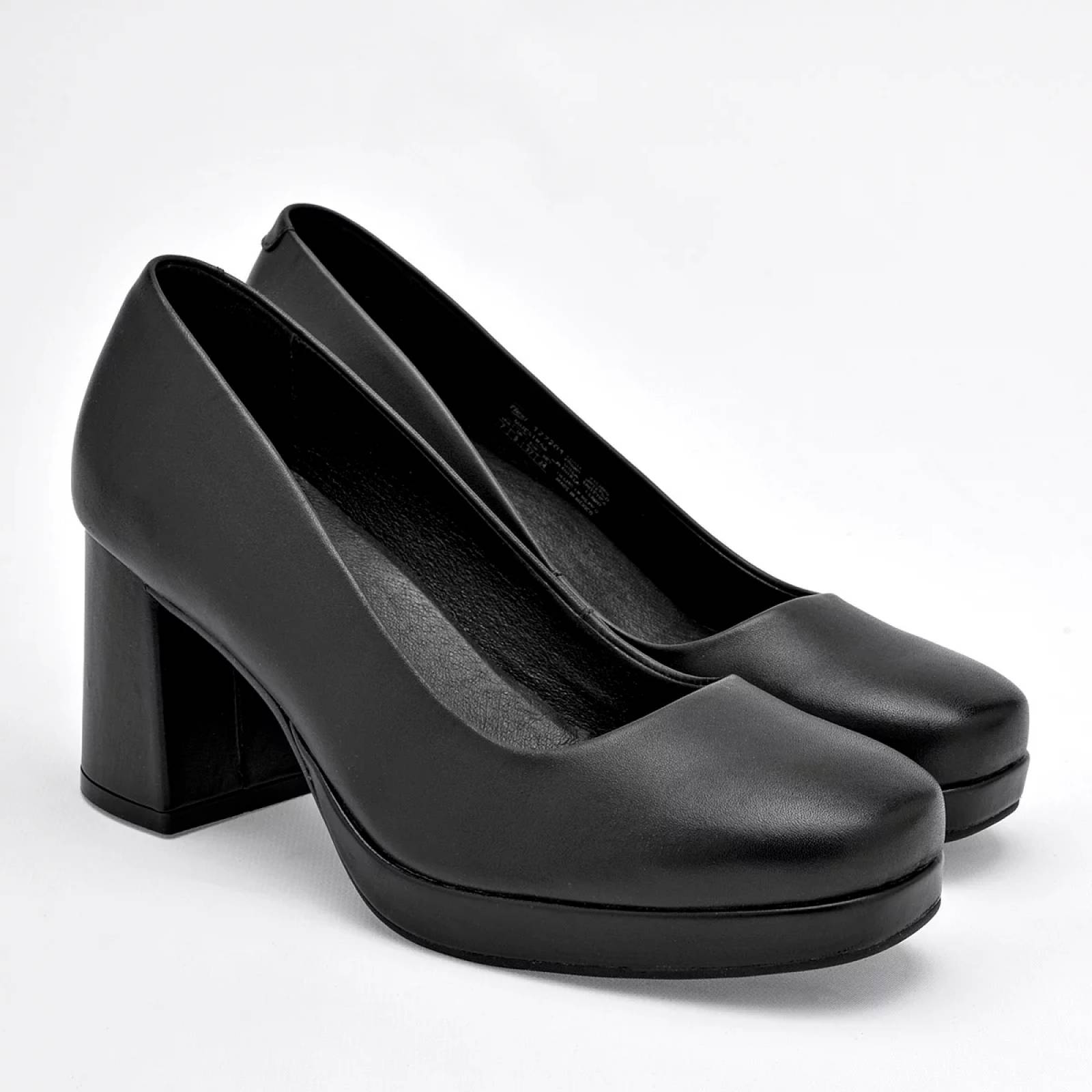 ZAPATILLA CERRADA TACON CUADRADO Para Mujer Flexi 127201, Color Negro -1 V7