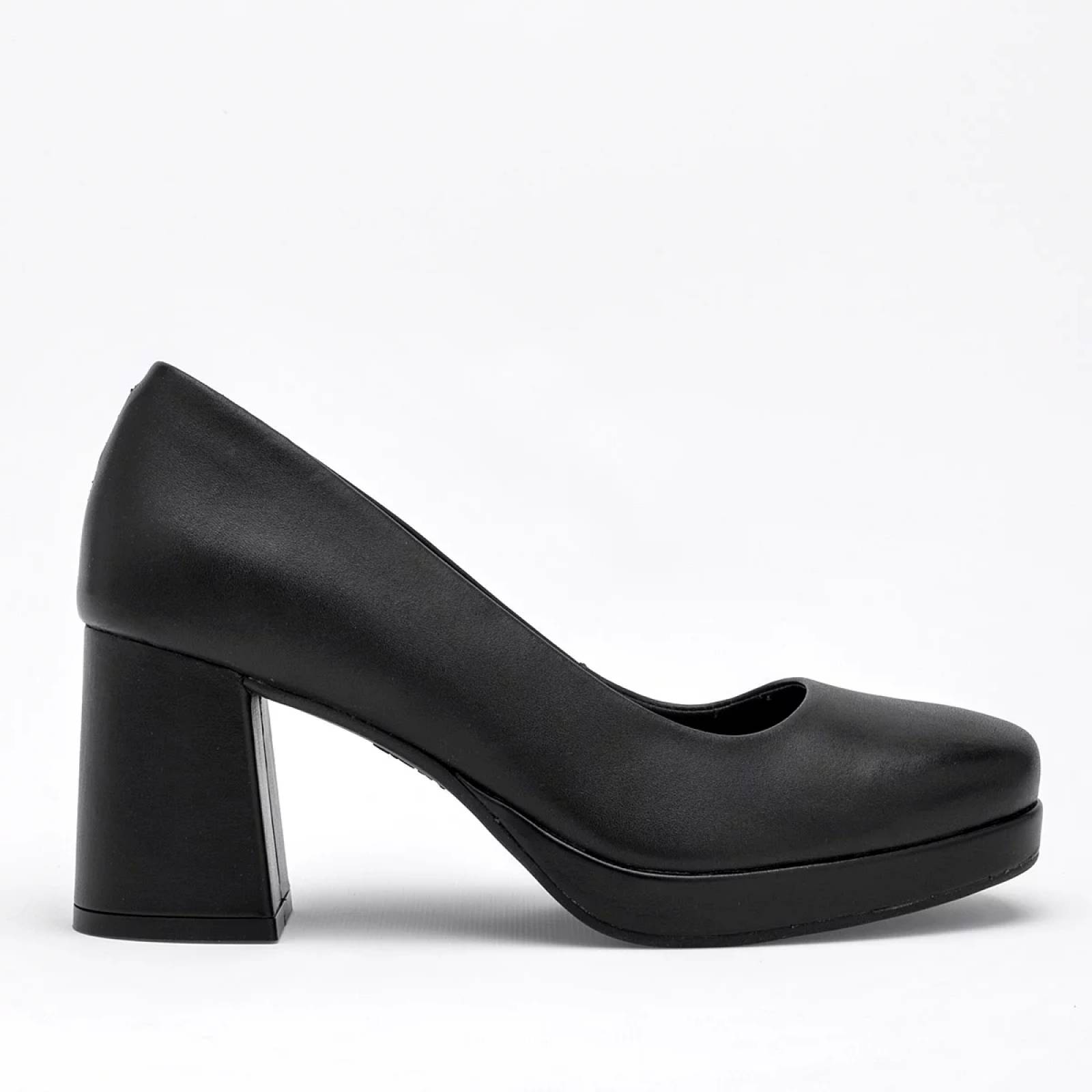 ZAPATILLA CERRADA TACON CUADRADO Para Mujer Flexi 127201, Color Negro -1 V7