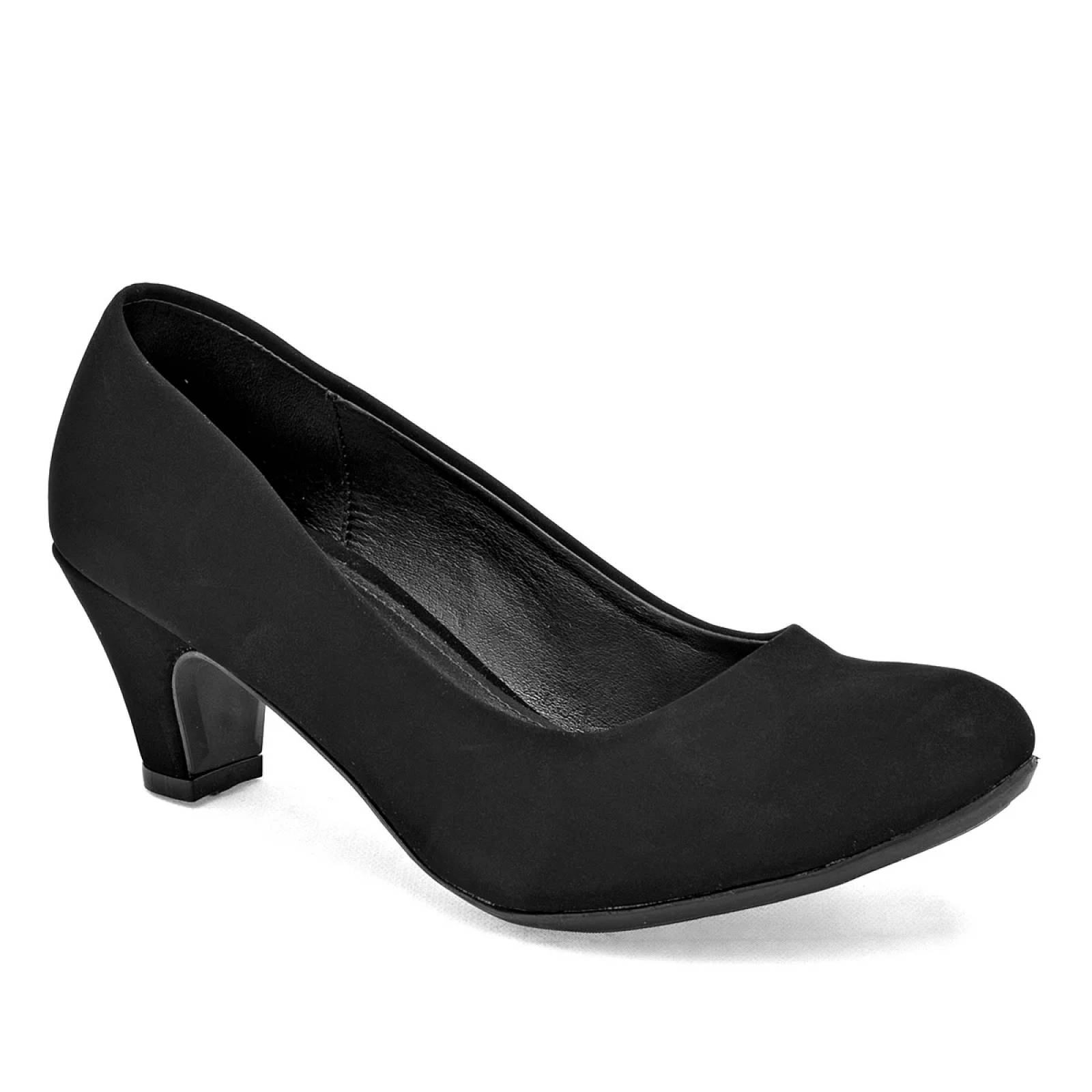 ZAPATILLA CERRADA TACON CUADRADO Para Mujer Poptops 2551, Color Negro CE V7