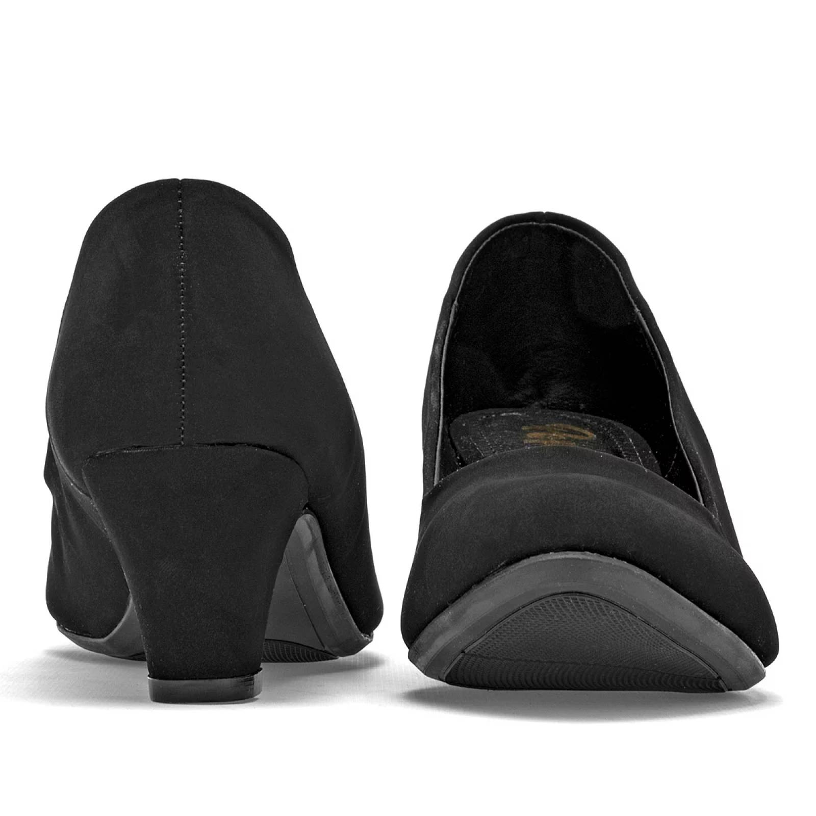 ZAPATILLA CERRADA TACON CUADRADO Para Mujer Poptops 2551, Color Negro CE V7