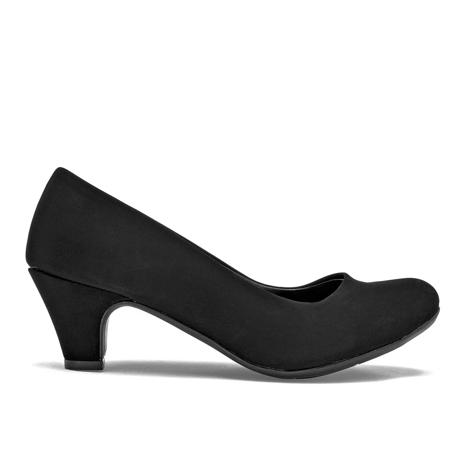 ZAPATILLA CERRADA TACON CUADRADO Para Mujer Poptops 2551, Color Negro CE V7