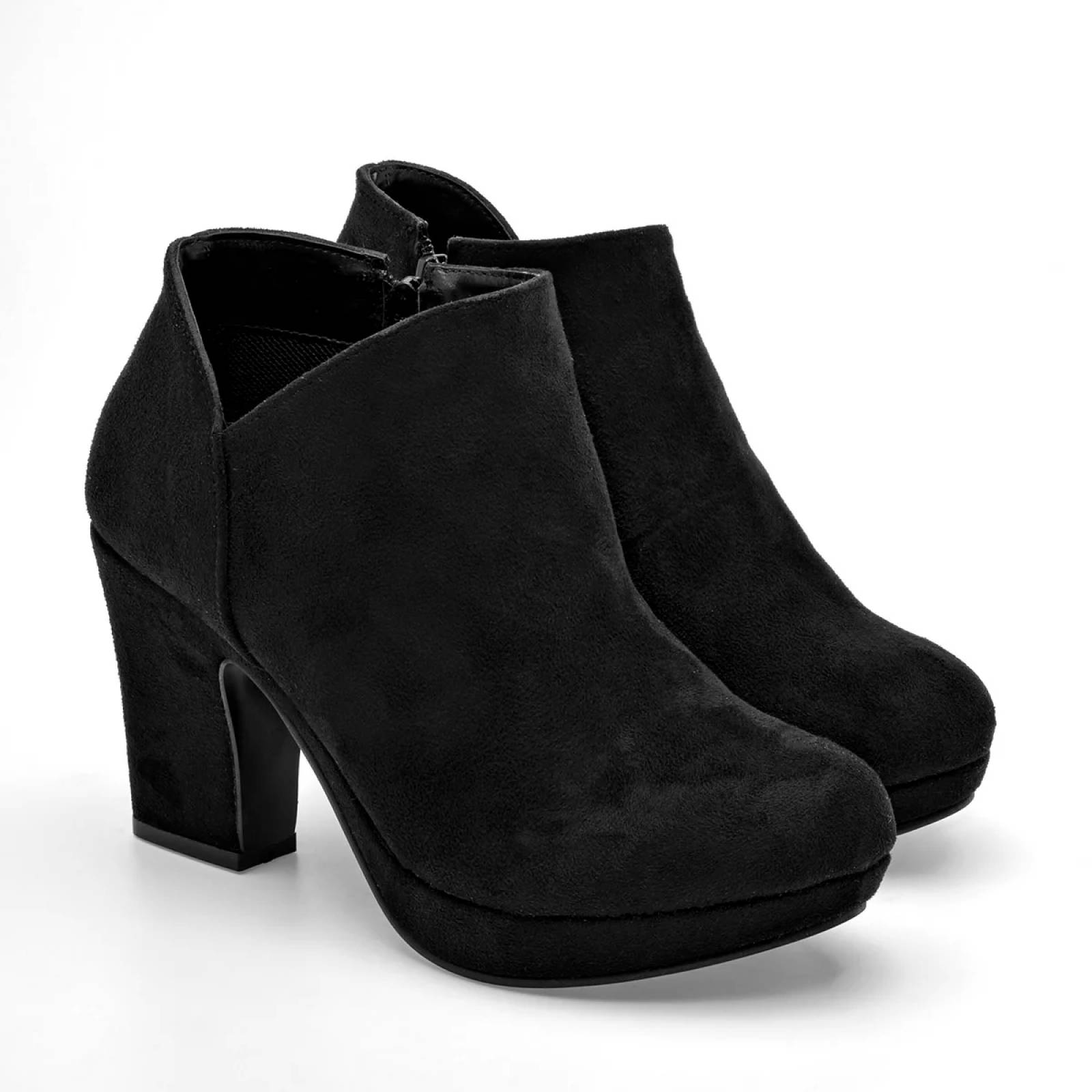 TACON CERRADO GAMUZA Para Mujer Dcristian 3006, Color Negro CE V7