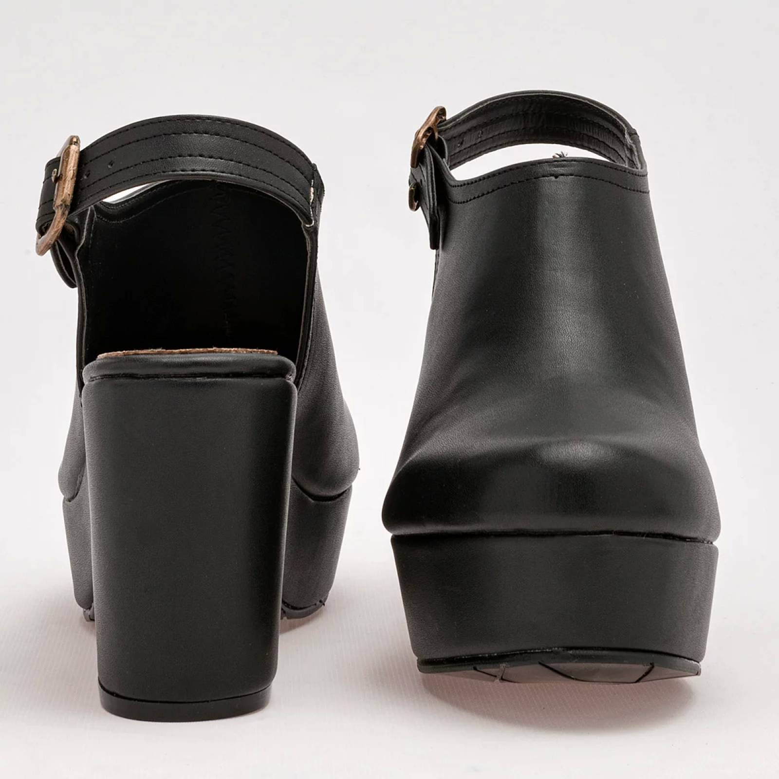 ZAPATO SUECO CON HEBILLA Para Mujer Dcristian 3064, Color Negro CE V7