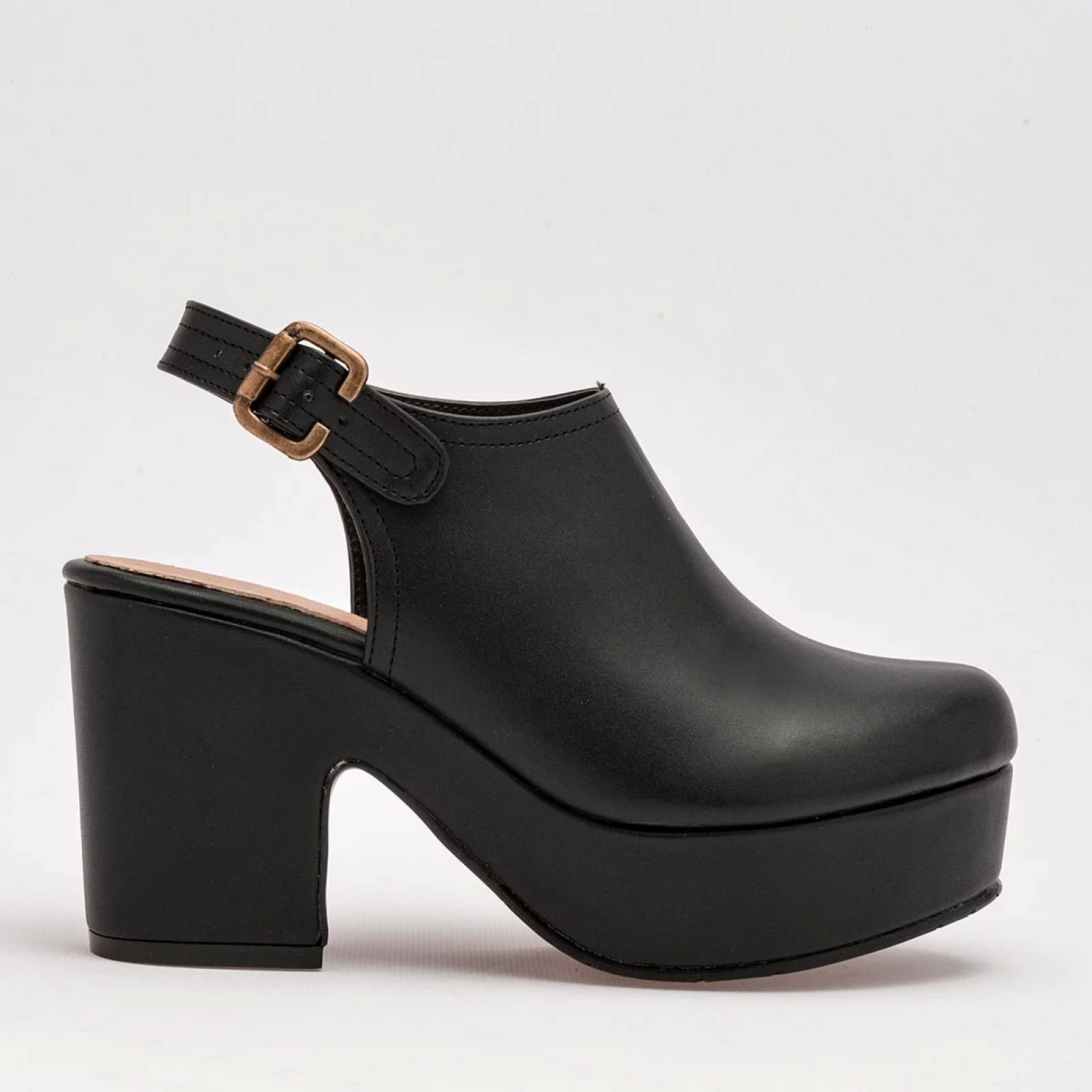 ZAPATO SUECO CON HEBILLA Para Mujer Dcristian 3064, Color Negro CE V7