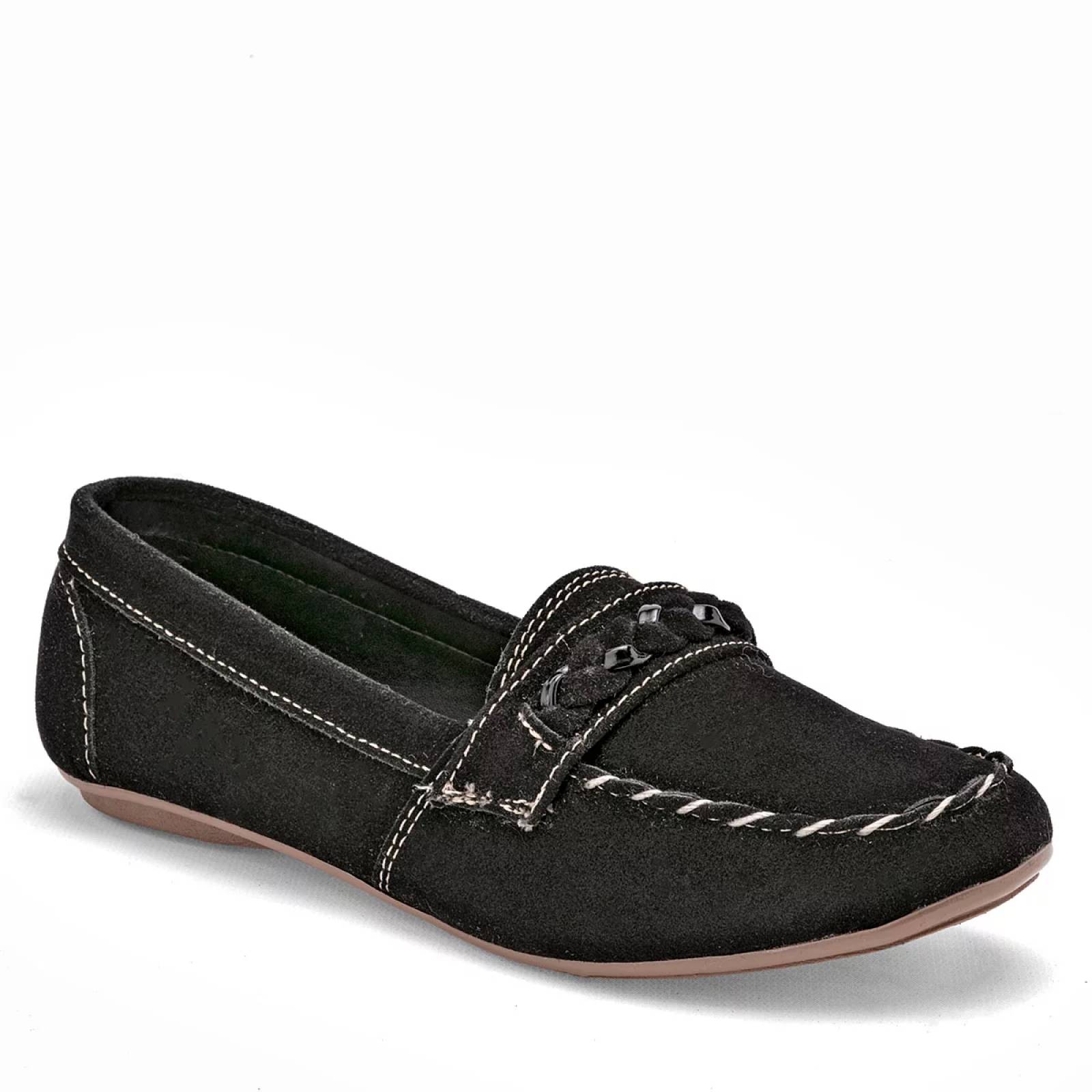 GENERICO Mocasín Negro Gamuza Mujer