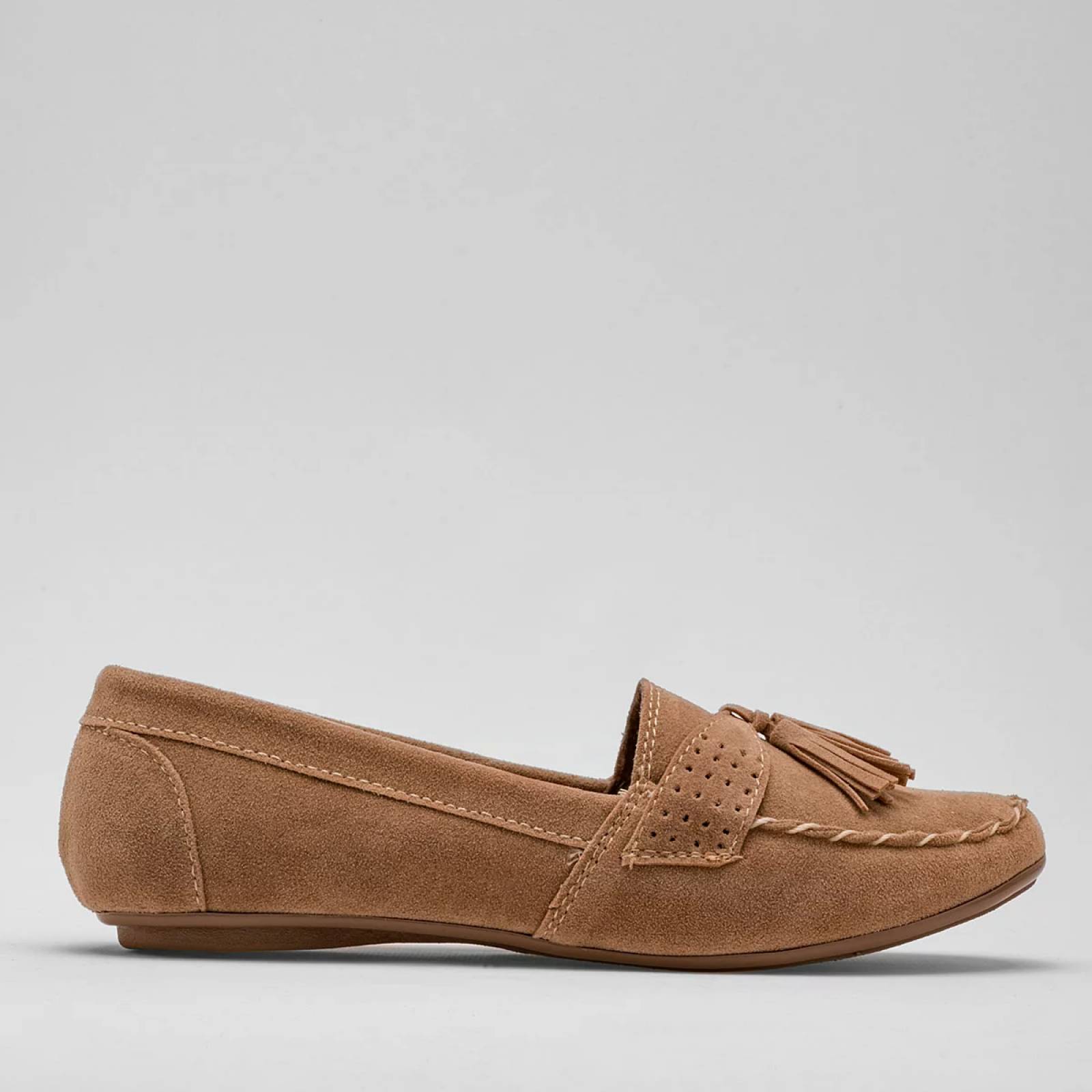 MOCASIN GAMUZA Para Mujer Rumores 10203, Color Beige CE V7