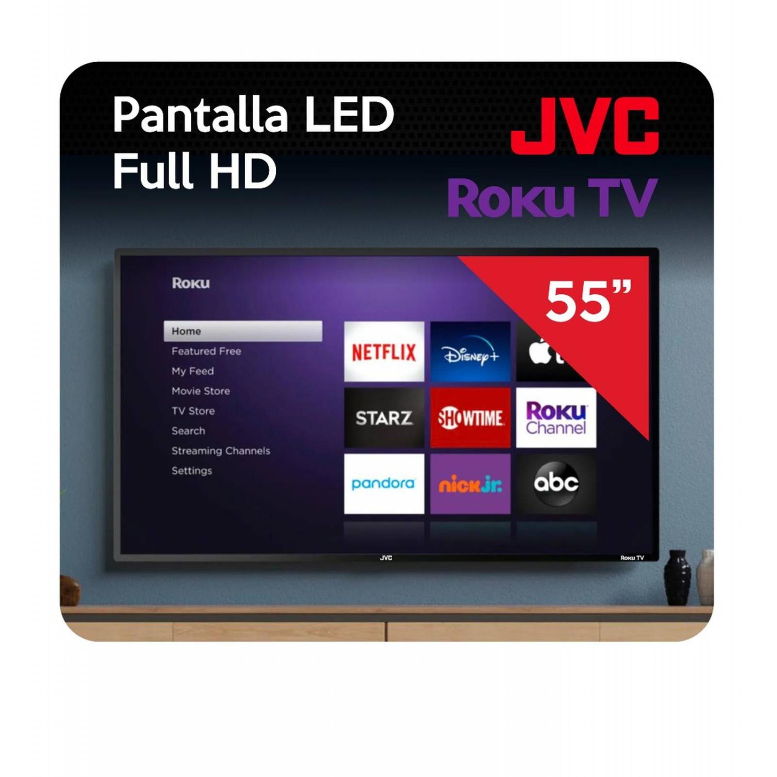 Pantalla Jvc 55 Pulgadas Led 4k Smart Tv Roku