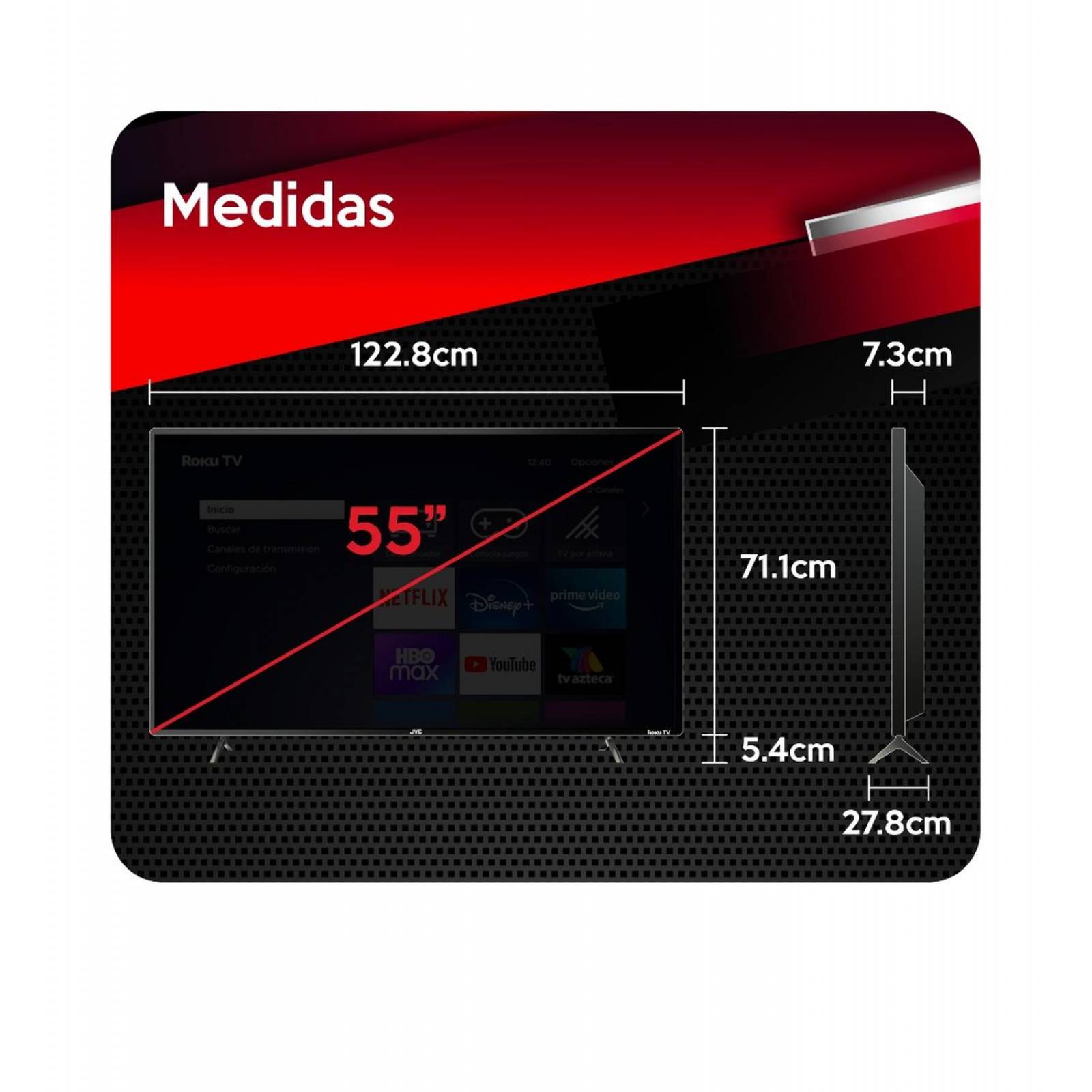 Pantalla Jvc 55 Pulgadas Led 4k Smart Tv Roku