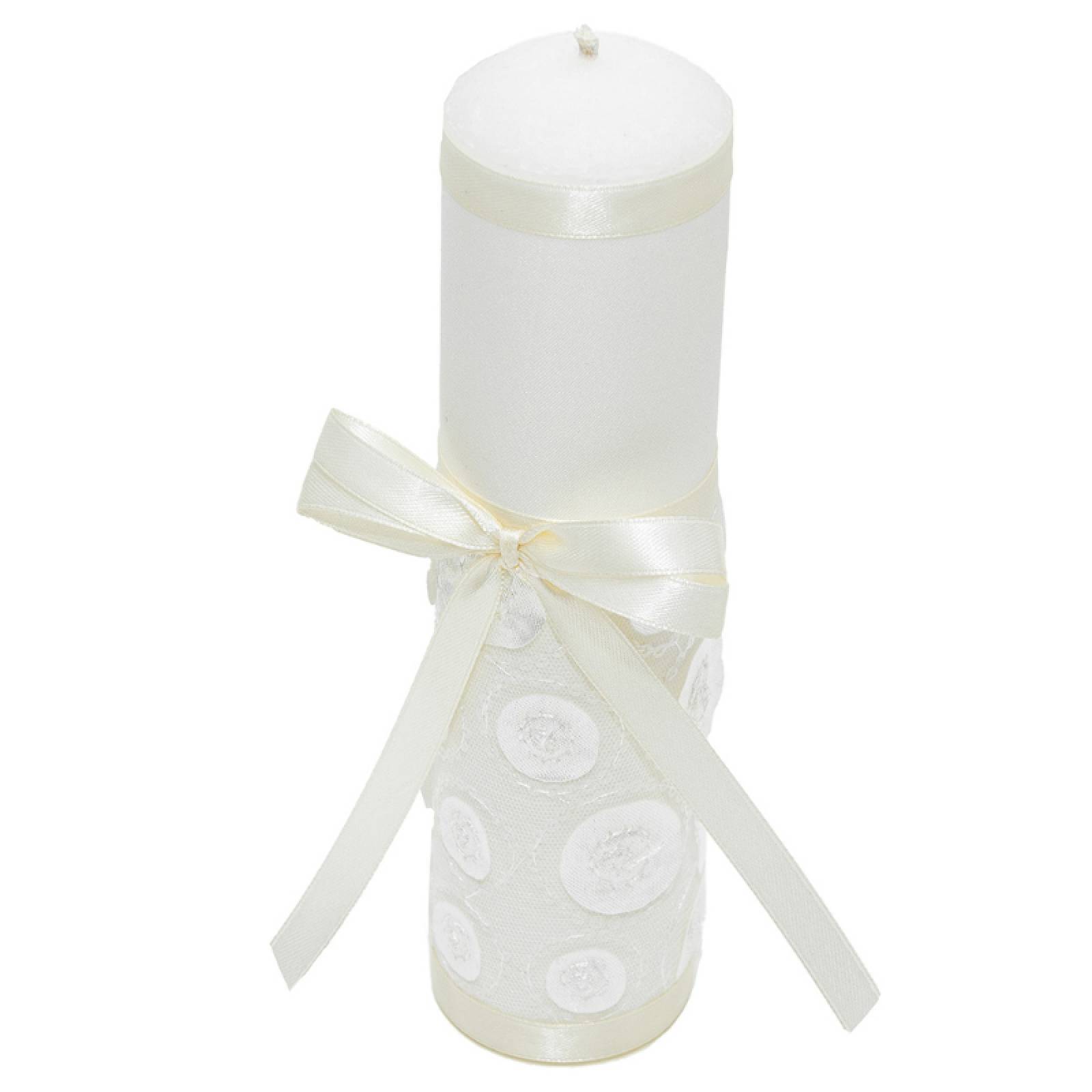 Casa Gala, Kit Set Primera Comunión para niña,Vela redonda, Rosario, Biblia, cirio, Color beige