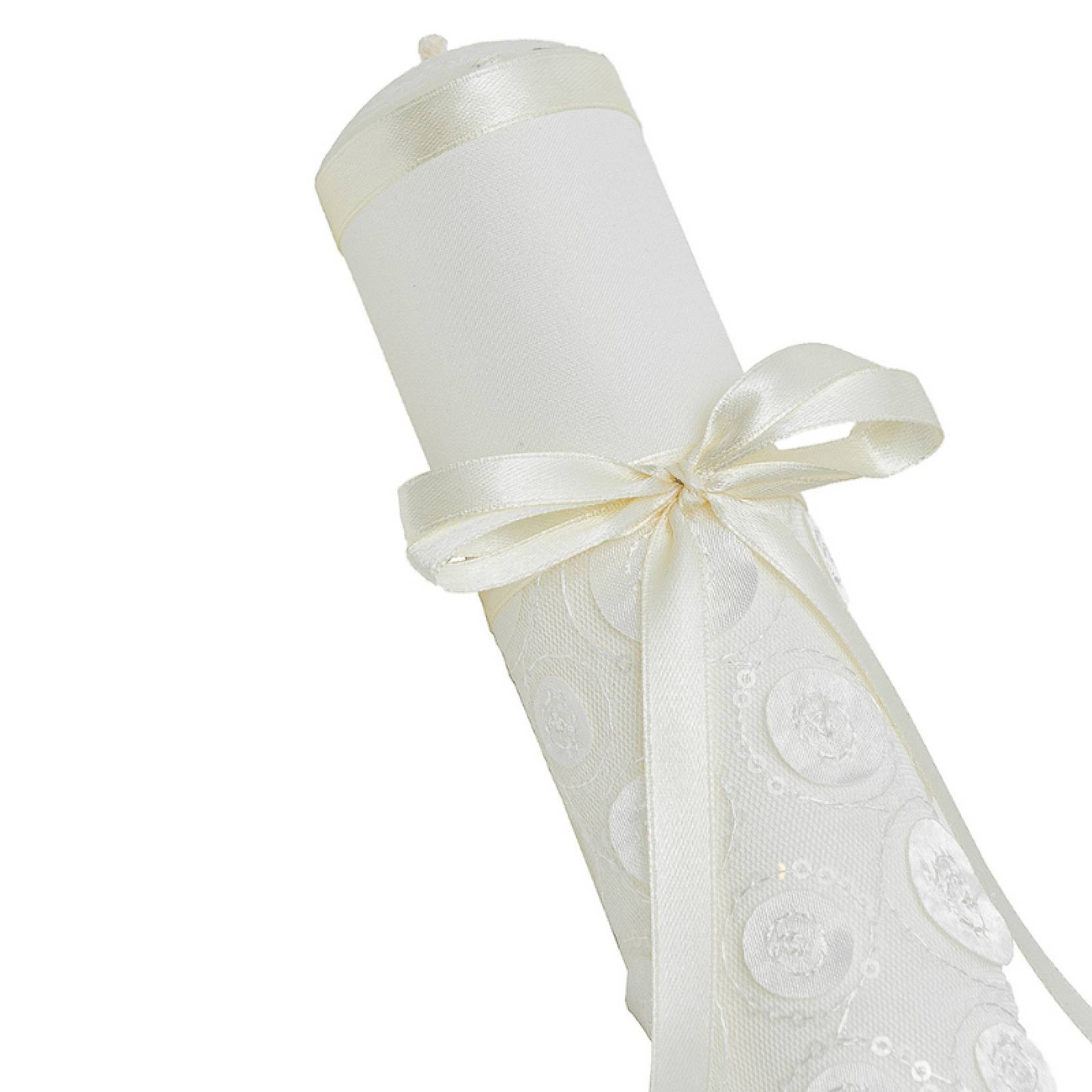 Casa Gala, Kit Set Primera Comunión para niña,Vela redonda, Rosario, Biblia, cirio, Color beige