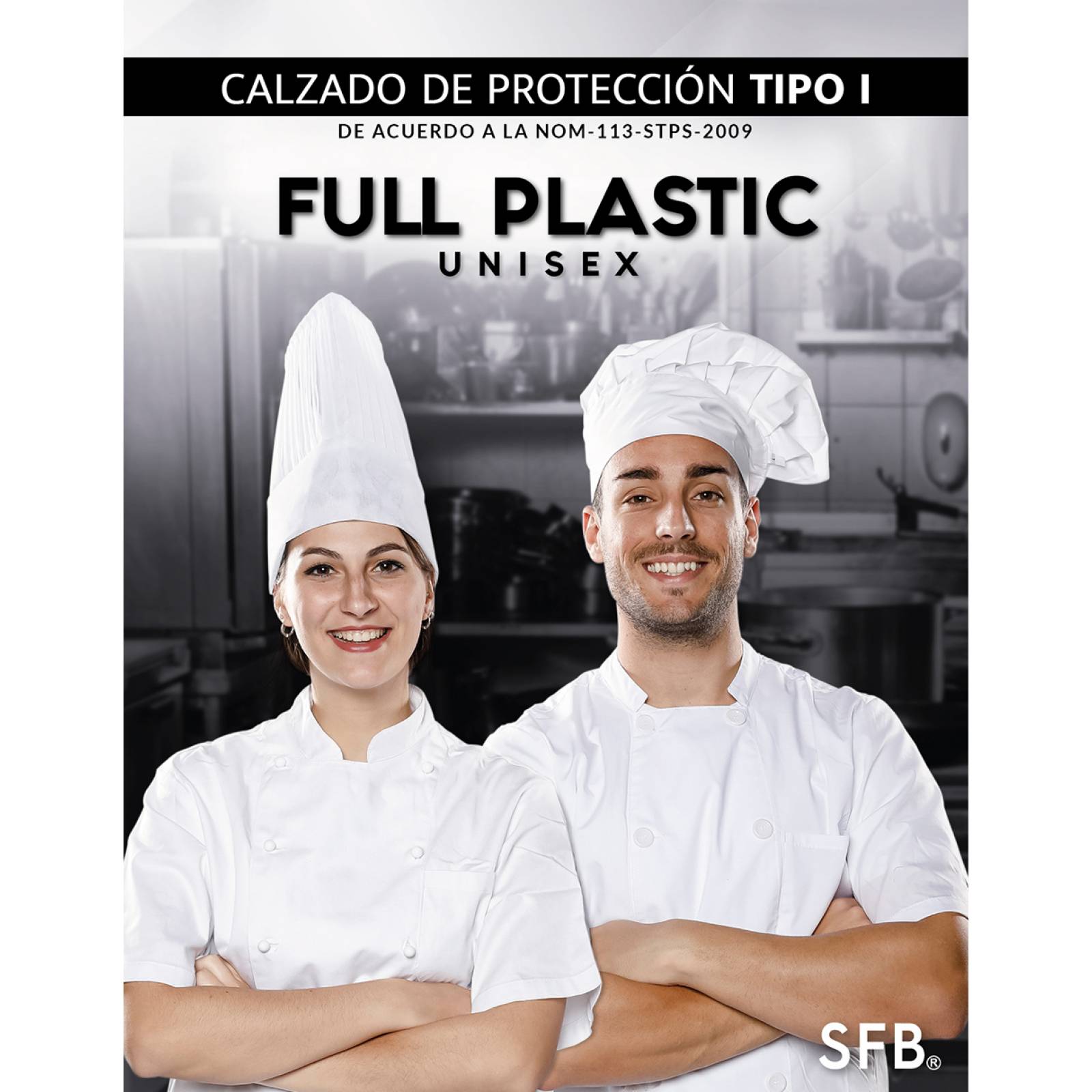 Zapatos SFB full plastic para chef unisex