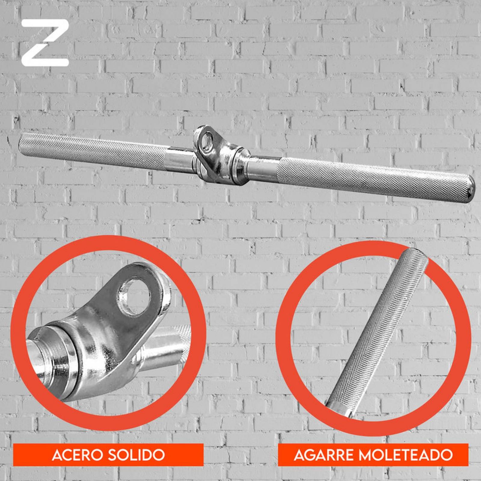 AGARRADERA MANERAL RECTO CORTO PARA APARATOS GYM PROFESIONAL 
