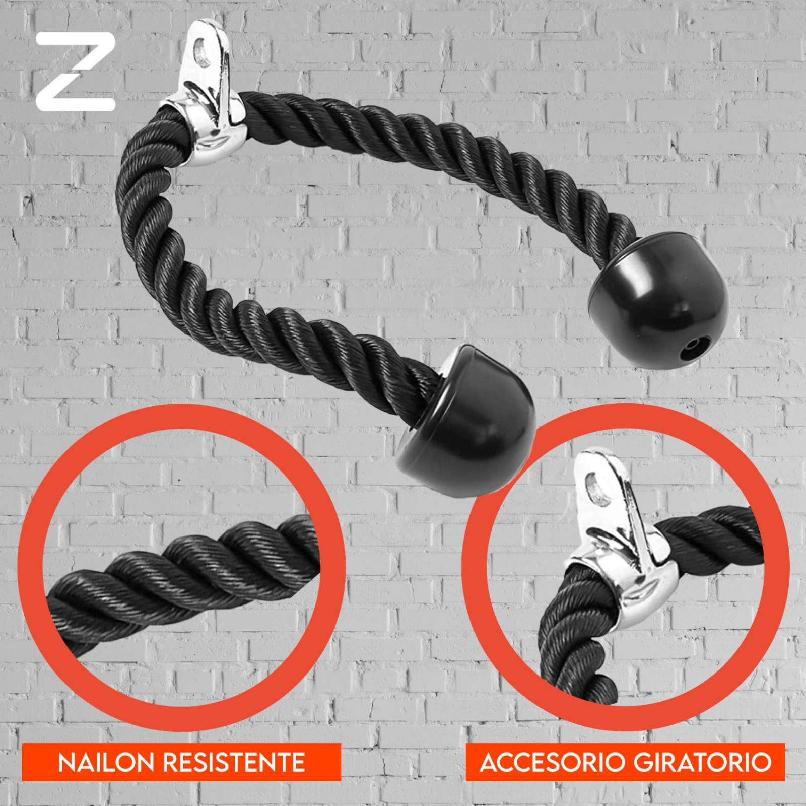 AGARRADERA MANERAL CUERDA TRICEPS ACCESORIOS DE APARATOS GYM 