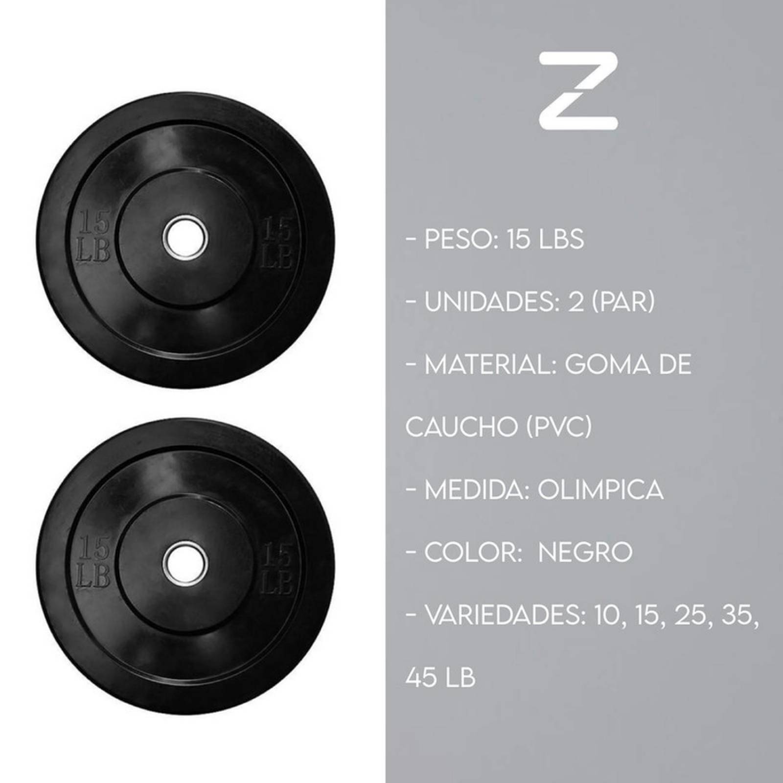 PAR de DISCOS BUMPER HI TEMP 15 lb Peso Profesional Gimnasio 