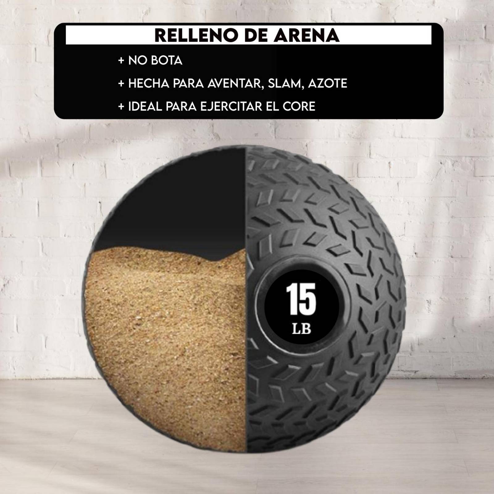 Pelota Antislip Slam Ball 15Lb Contra Impacto Antidezlizante