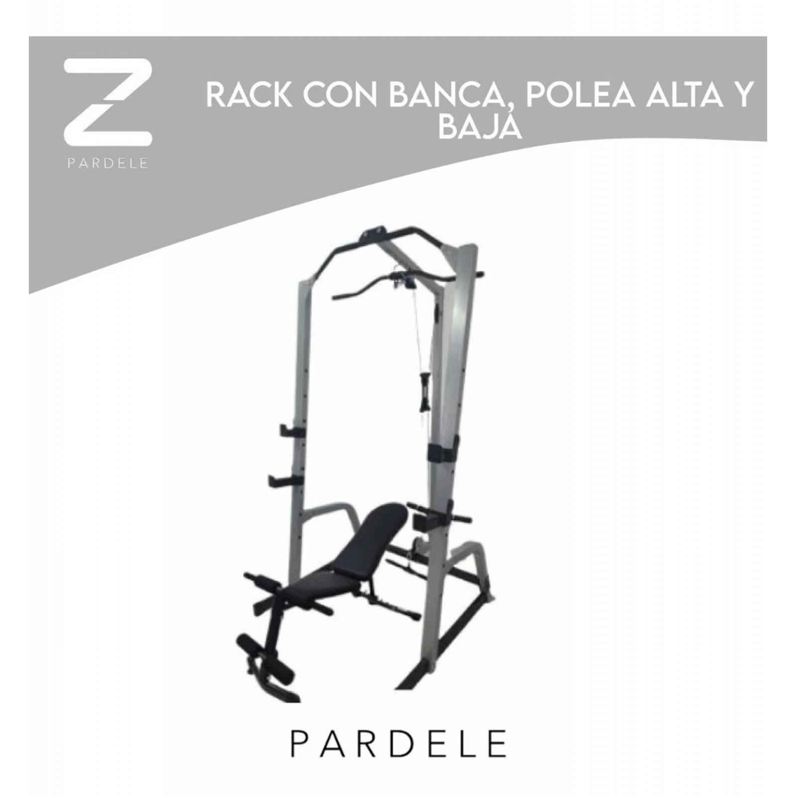 Rack Banca Polea Alta Y Baja Aparato Gimnasio Multifuncional 