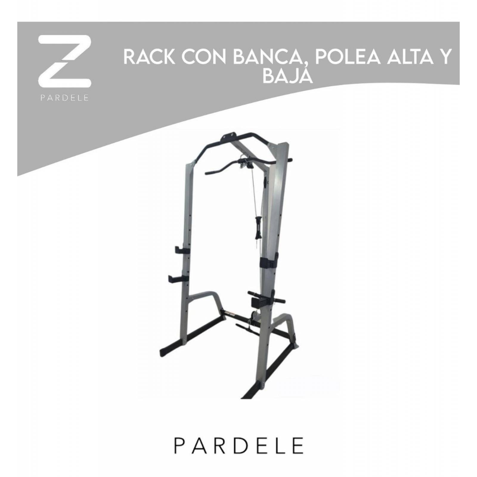 Rack Banca Polea Alta Y Baja Aparato Gimnasio Multifuncional 