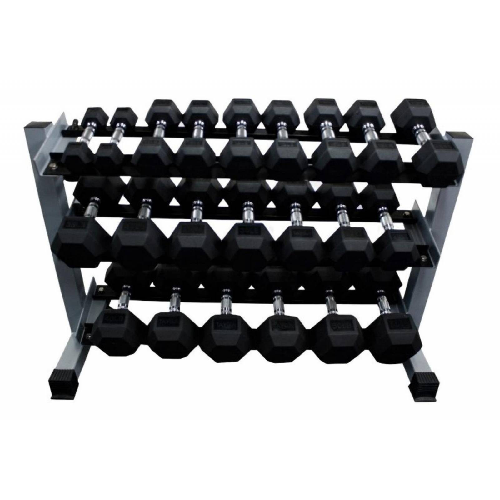 Rack Con 15 Pares De Mancuernas Gym 3 A 60lb Pesas Gimnasio