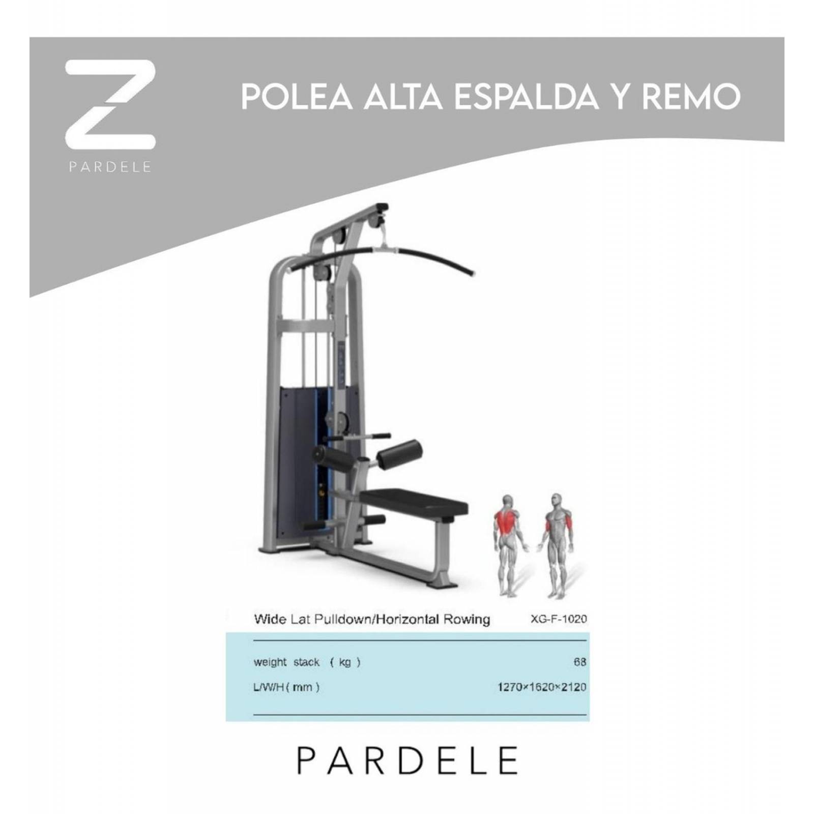 Aparato Polea Alta Espalda Y Remo Maquina Ejercicio Gimnasio 