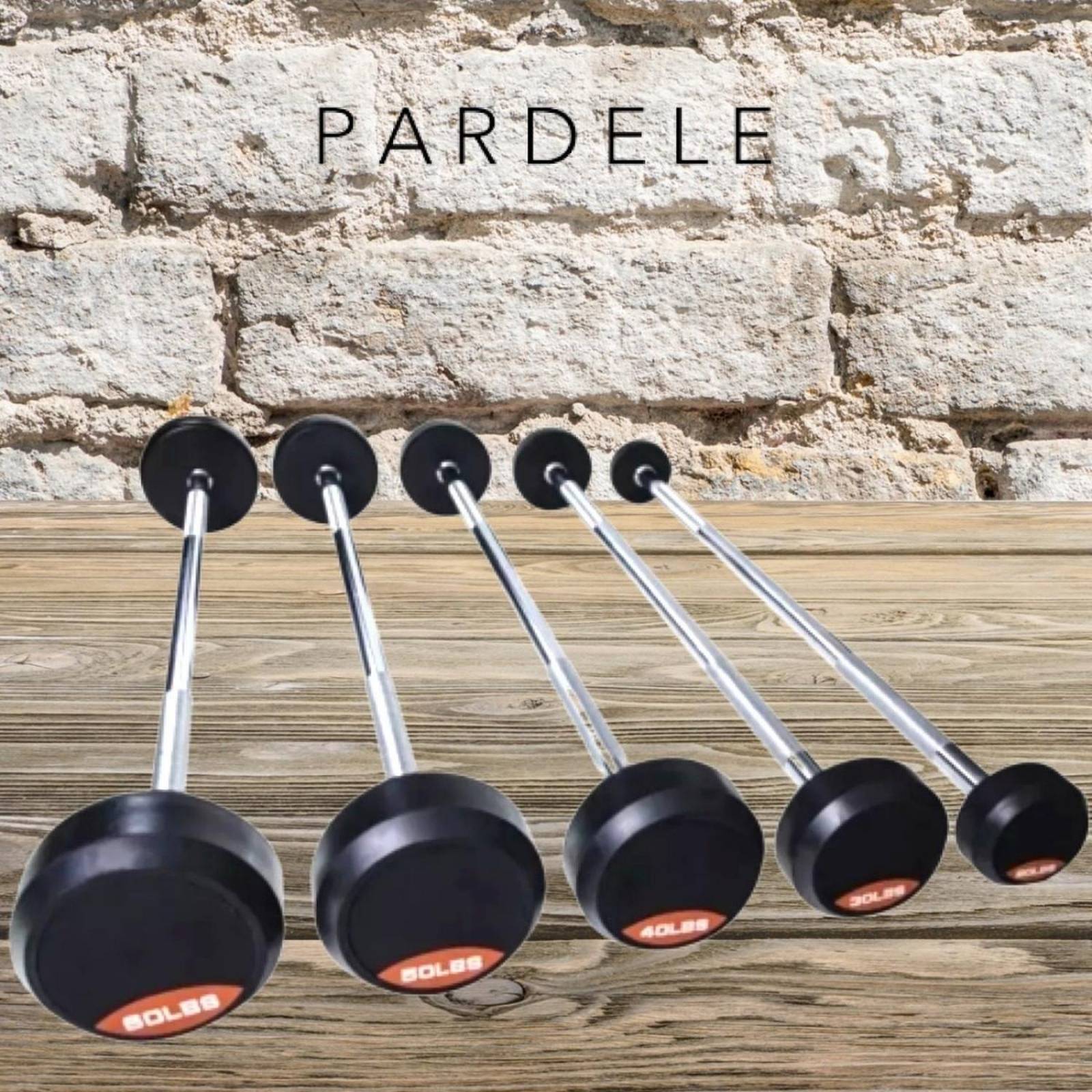 Kit 5 Barras Rectas De Peso Fijo Set Completo 20 A 60 Lb Gym 