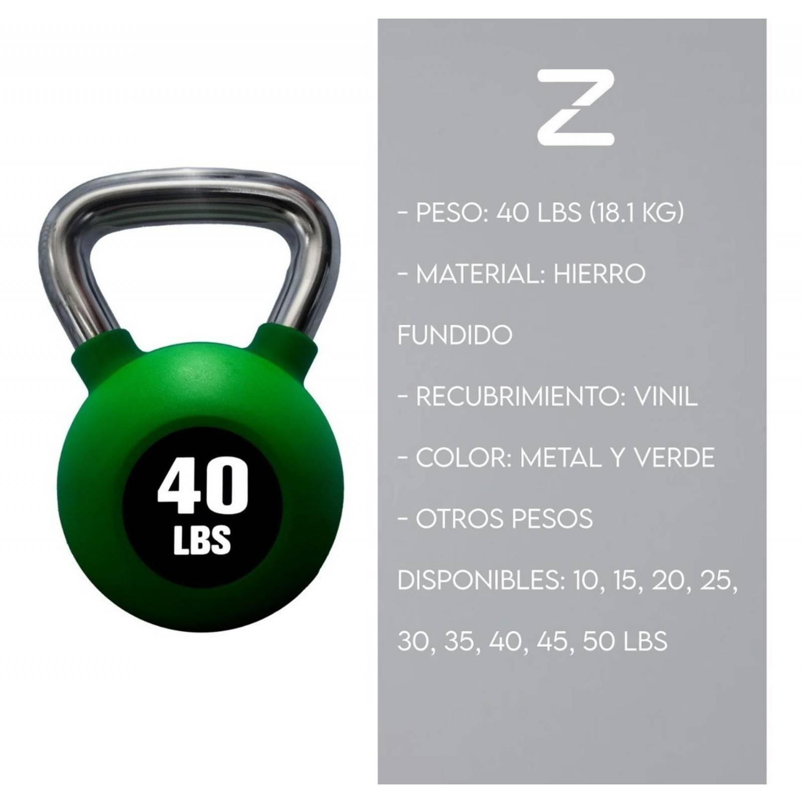Set 30kg Mancuernas Eco + Kettlebell (Color Verde)
