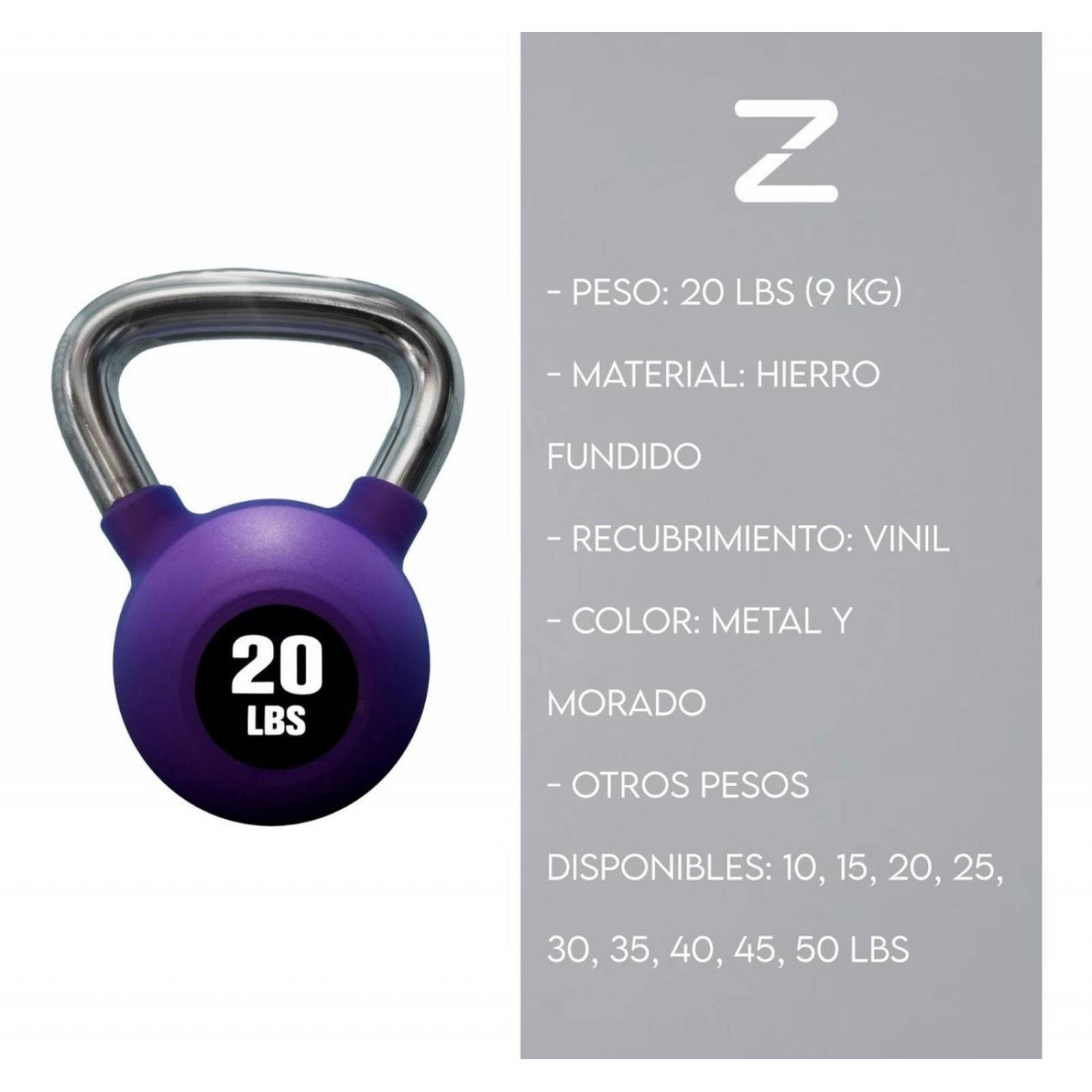 Kettlebell Pesas Rusas Equipo Gym 20 Lb Para Hacer Ejercicio 