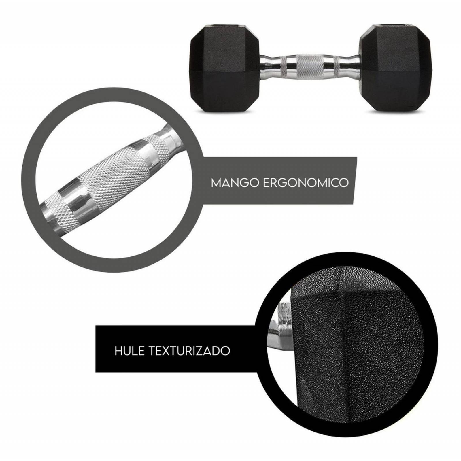 Mancuernas Para Ejercicio Par De Pesas Hexagonales Gym 40lbs 