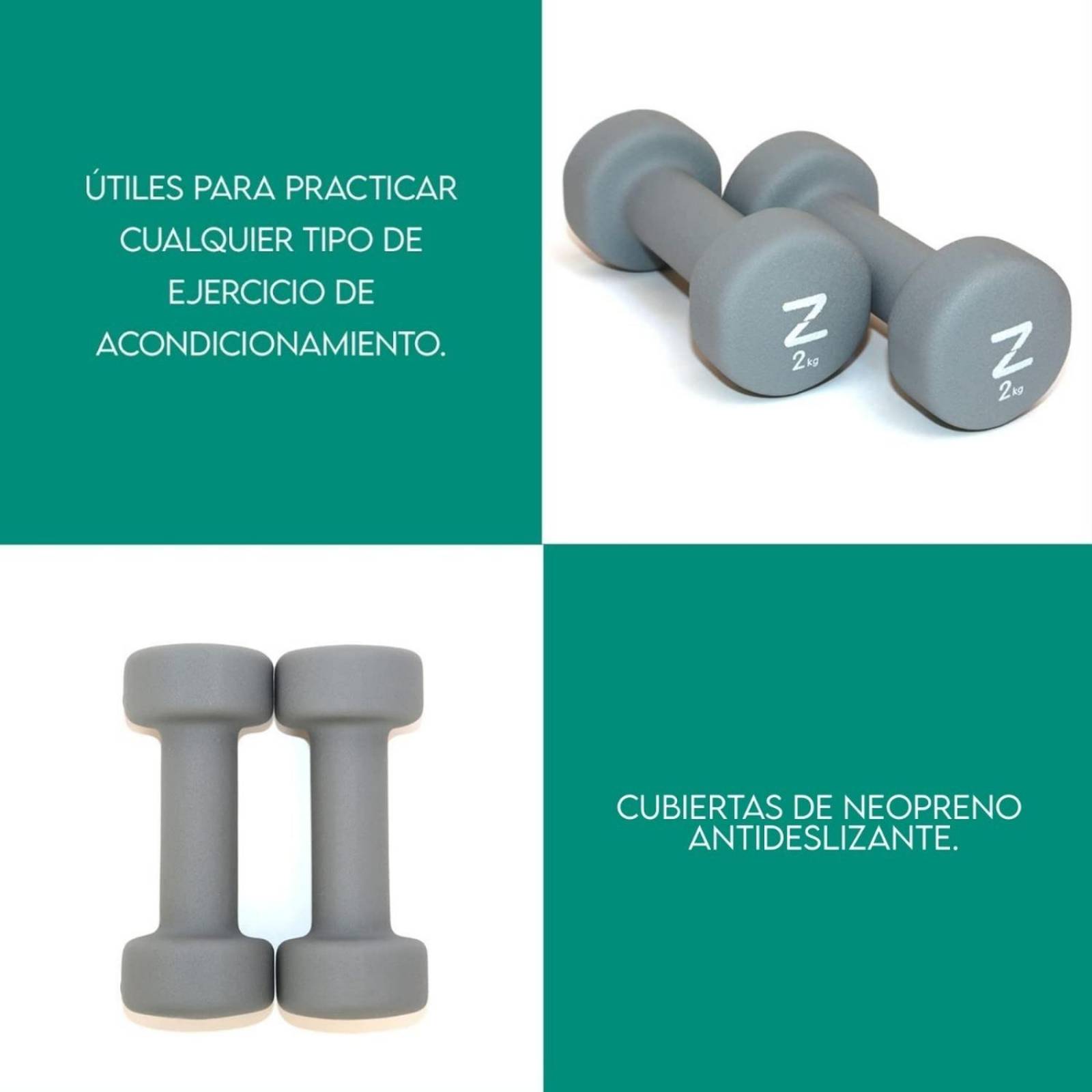 Juego De Pesas Kit De Mancuernas Gym Para Ejercicio Par 2kg