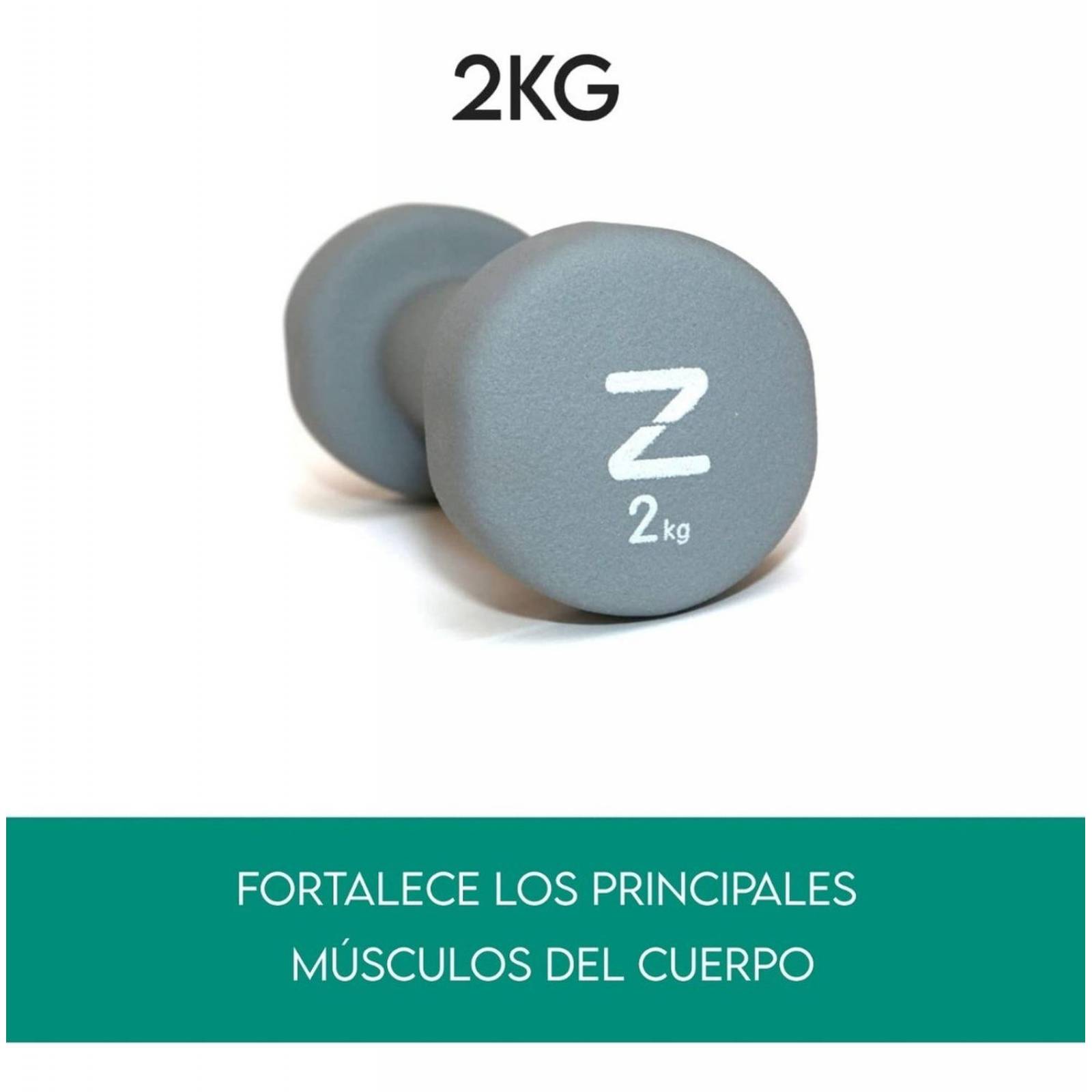 Mancuernas De 2 Kilos Pesa Para Ejercicio 4.4 Libras Kit Gym 
