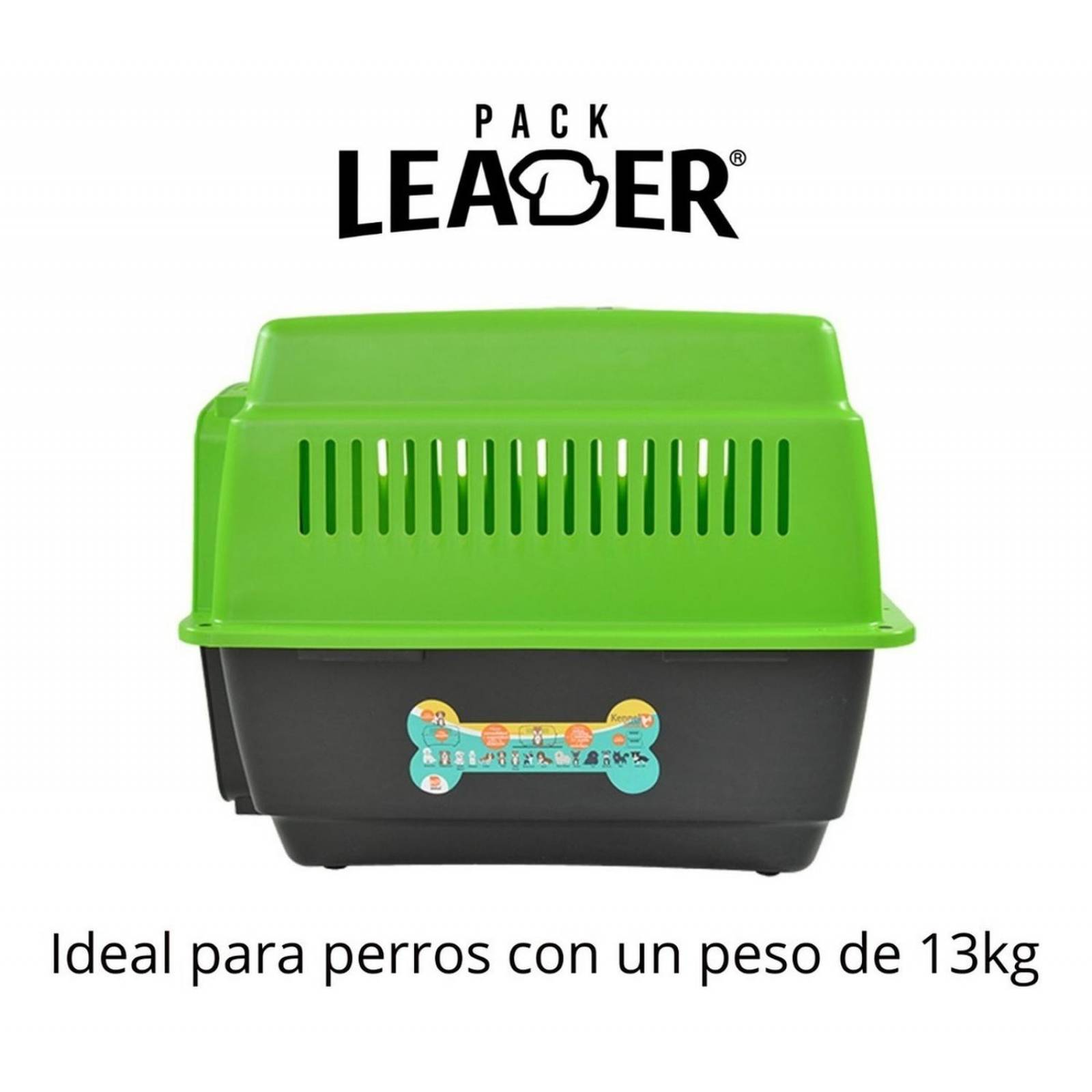 Transportadora Para Viajes Perros Medianos Gatos Jaula Metal Verde 0004-M