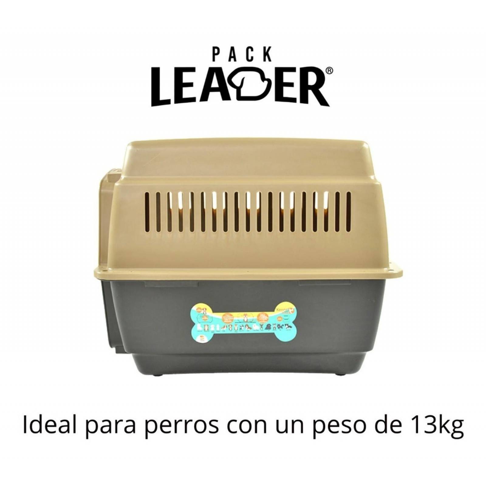 Transportadora Para Viajes Perros Medianos Gatos Jaula Metal Beige 0004-M