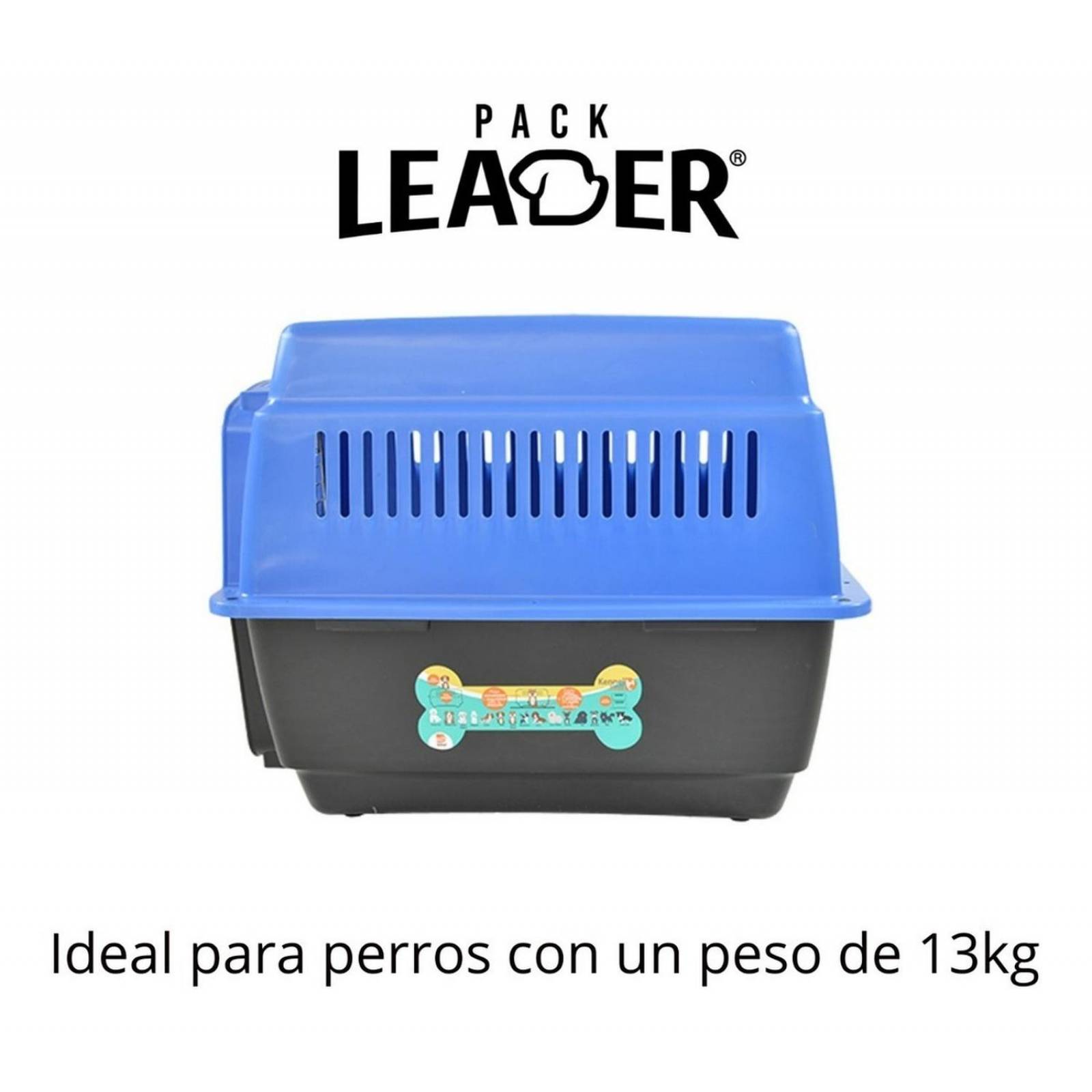 Transportadora Para Viajes Perros Medianos Gatos Jaula Metal Azul 0004-M