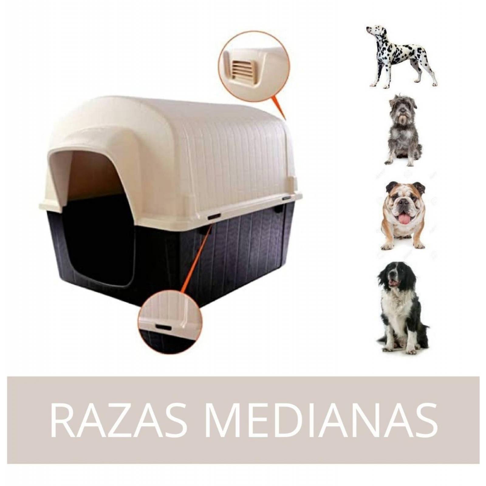 Casa Termica Para Perros Razas Medianas Resistente Exterior 