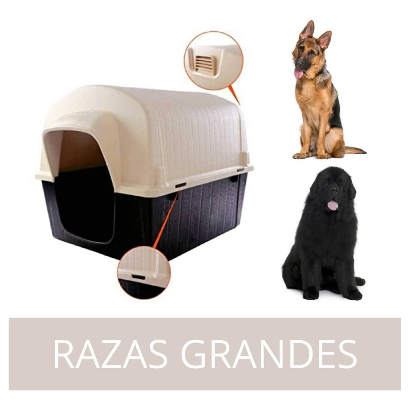 Casa Para Perros Grandes Exterior Termica Resistente Lluvia