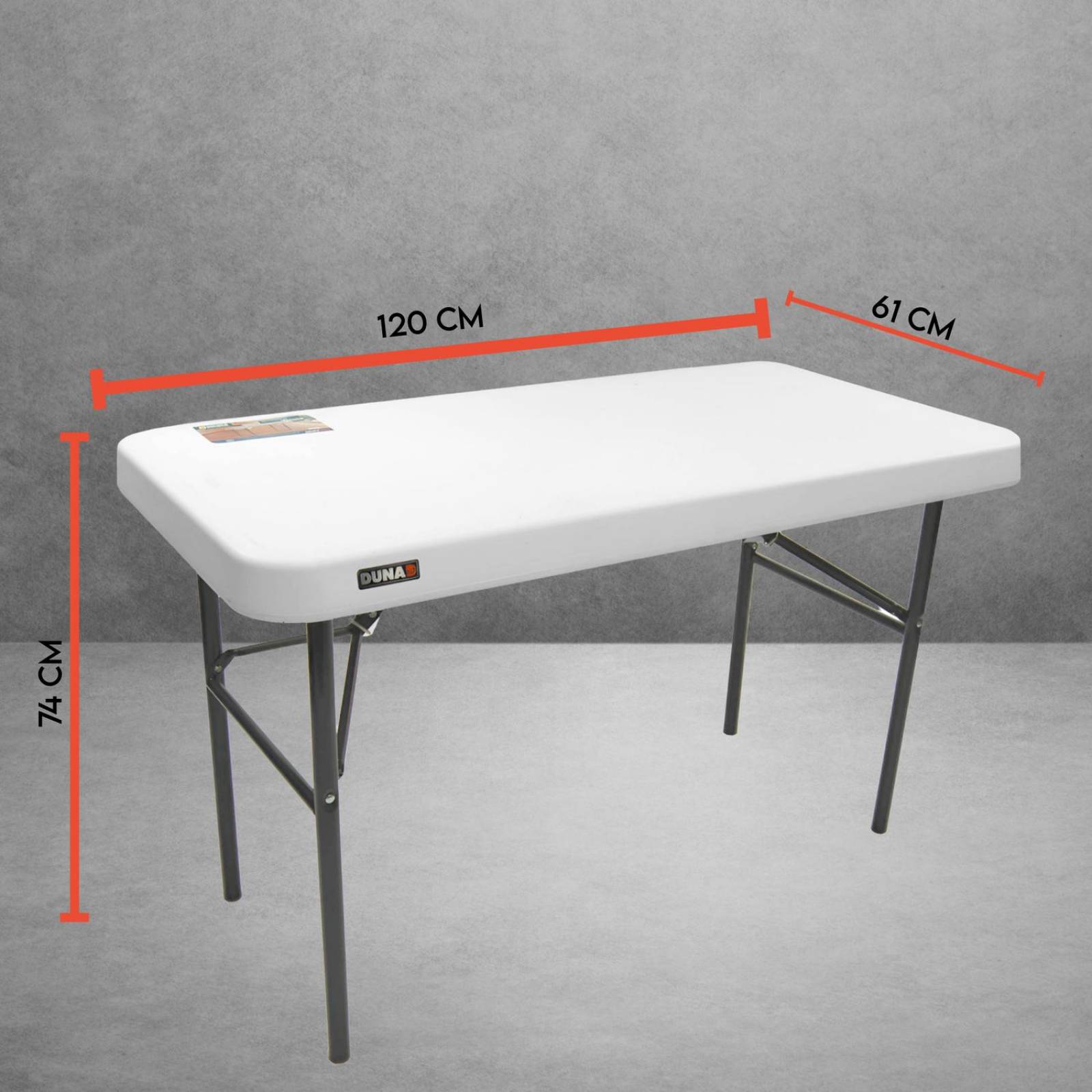 Mesa Plegable Chica de Plastico Blanca Tablon Jardin 1.20 m